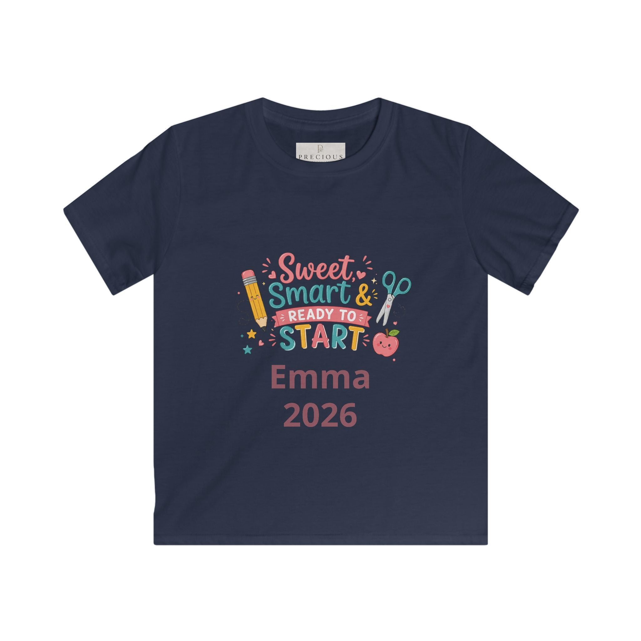 Back to School Personalized Kids Tee — "Sweet, Smart & Ready to Start" Personalized First Day of School Shirt (Name + Year)