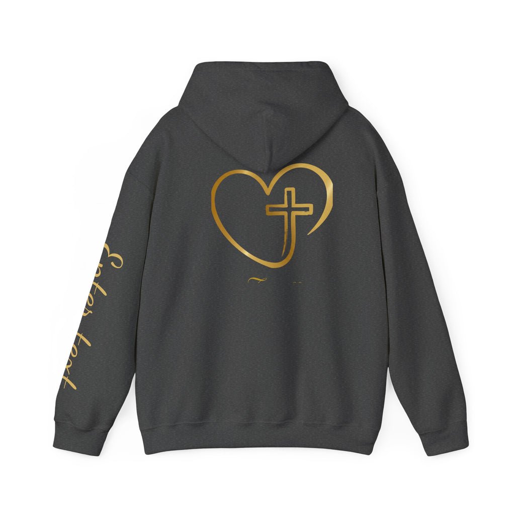 Copy of Personalized Christian Heart Hoodie — Gold Cross Heart Religious Pullover