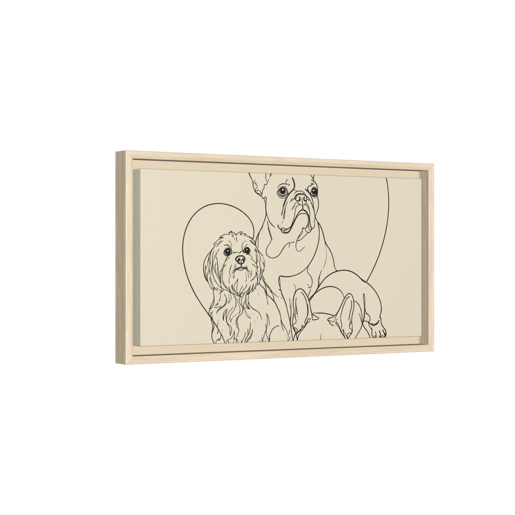Frenchie Matte Canvas, Framed (Multi-color)