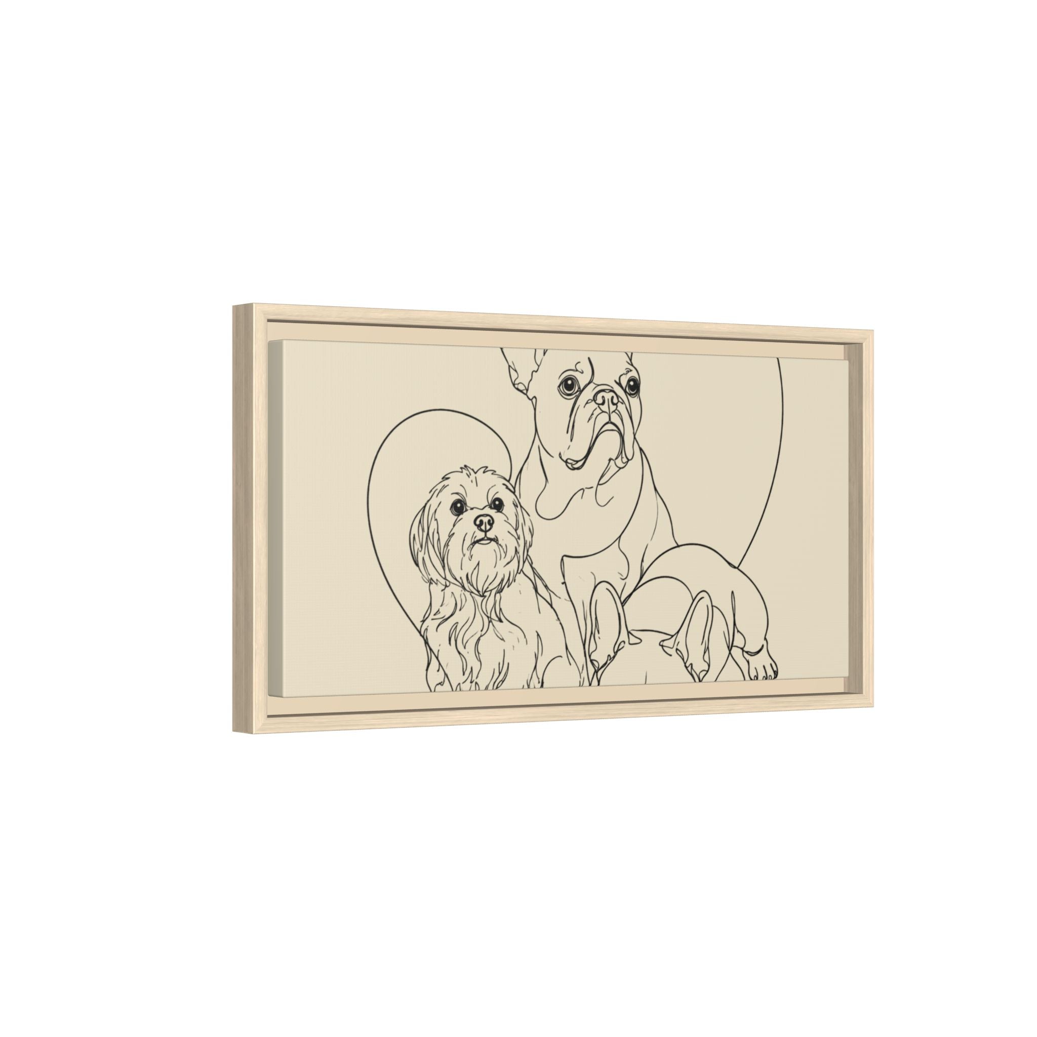 Frenchie Matte Canvas, Framed (Multi-color)