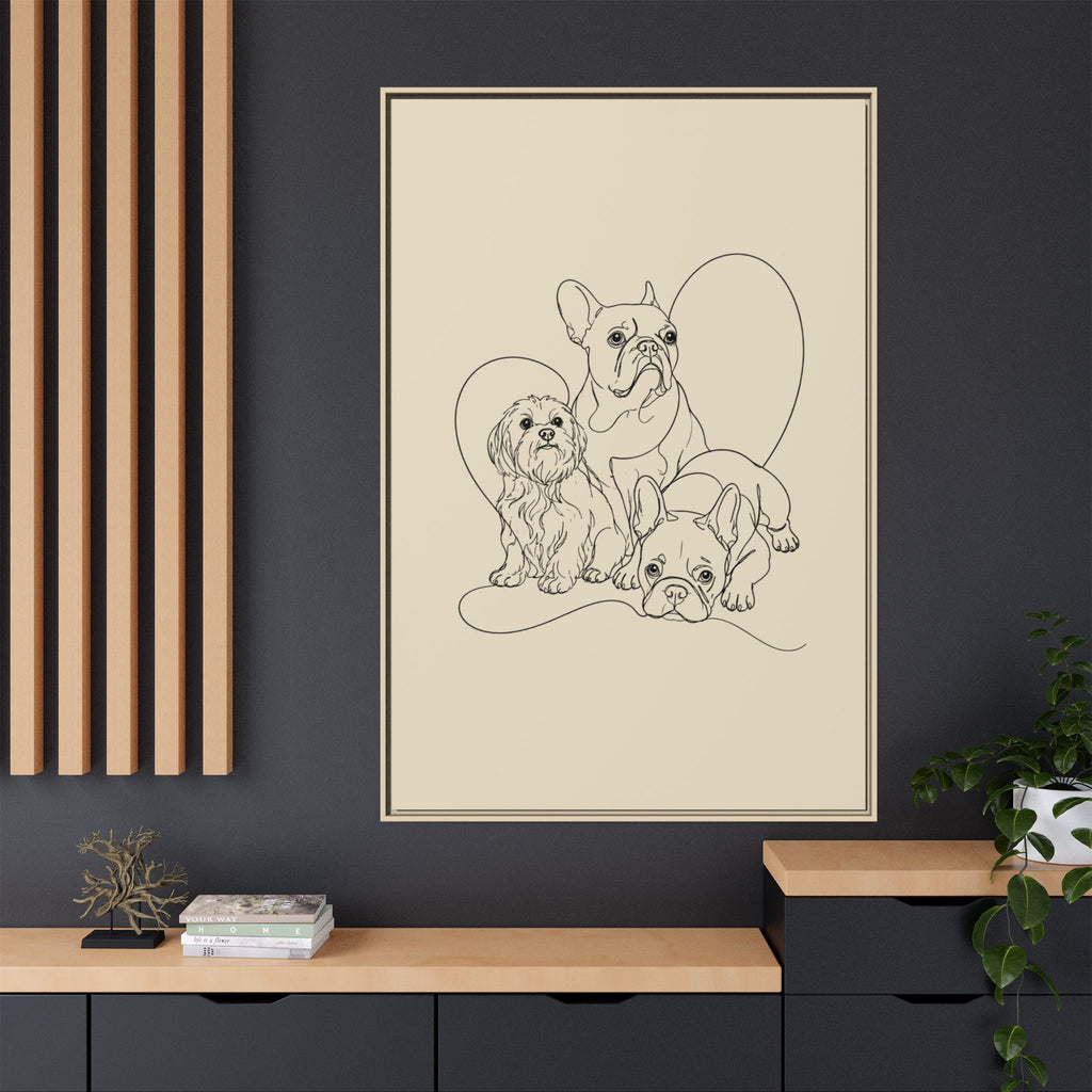 Frenchie Matte Canvas, Framed (Multi-color)