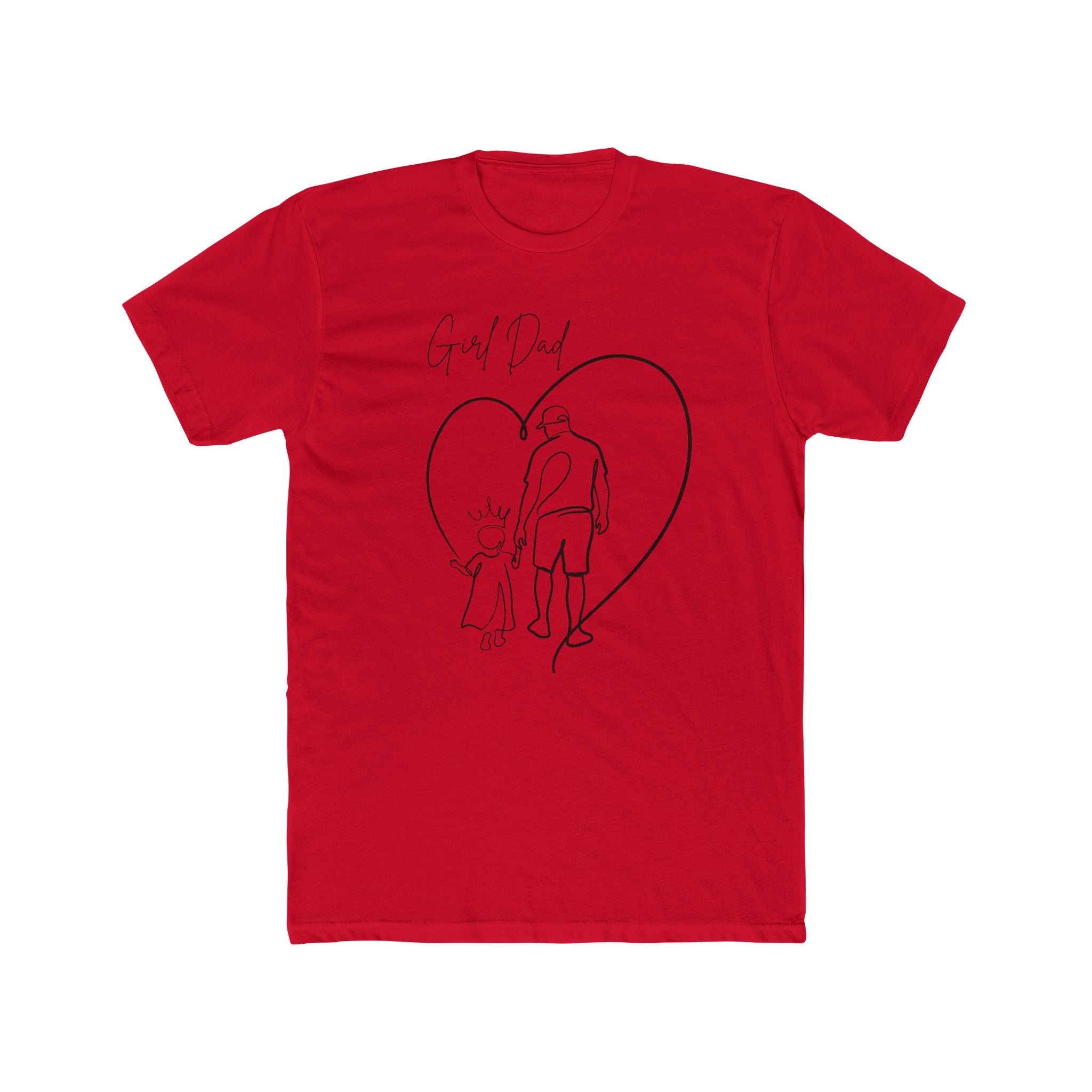 T-Shirt — Girl Dad Line Art Tee (Father & Daughter Heart Design)