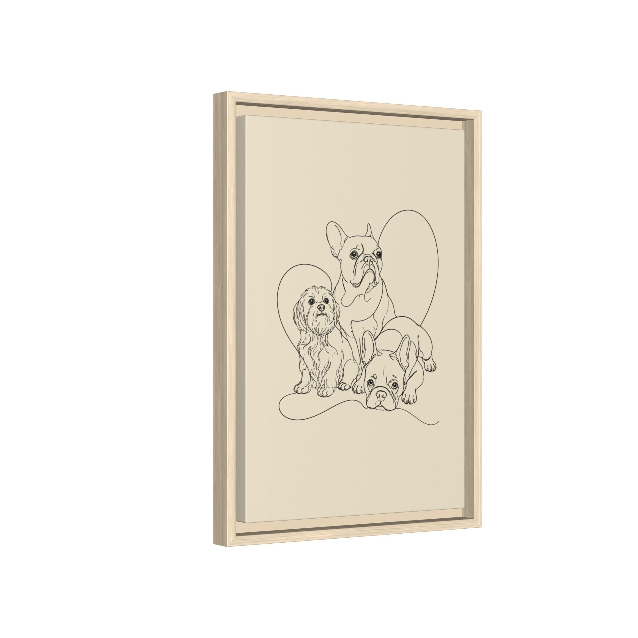 Frenchie Matte Canvas, Framed (Multi-color)