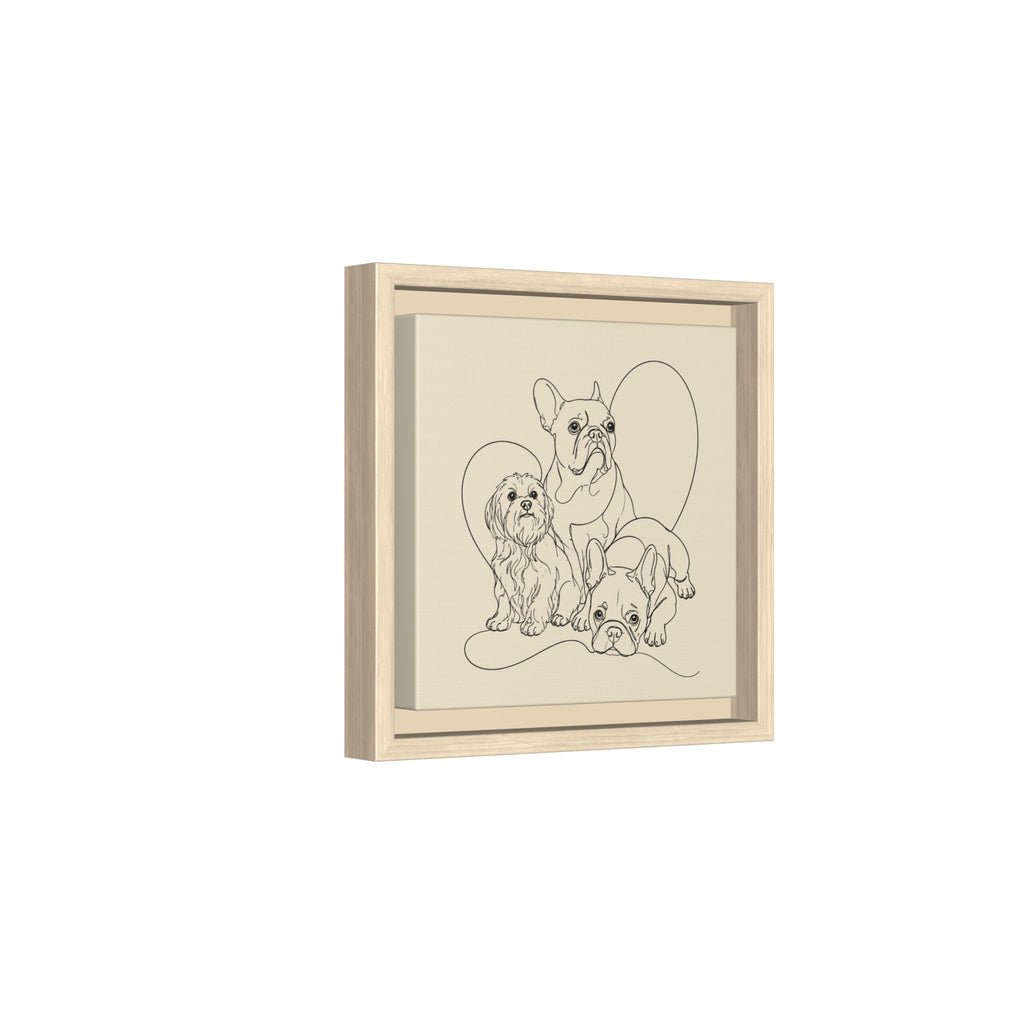 Frenchie Matte Canvas, Framed (Multi-color)