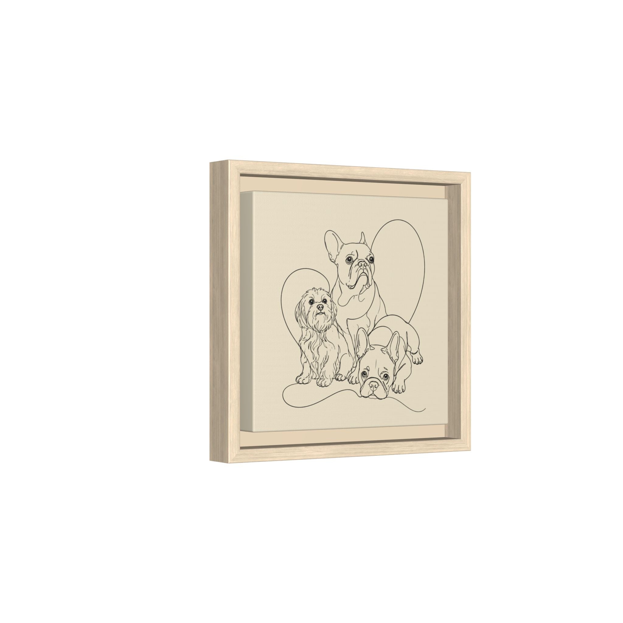 Frenchie Matte Canvas, Framed (Multi-color)