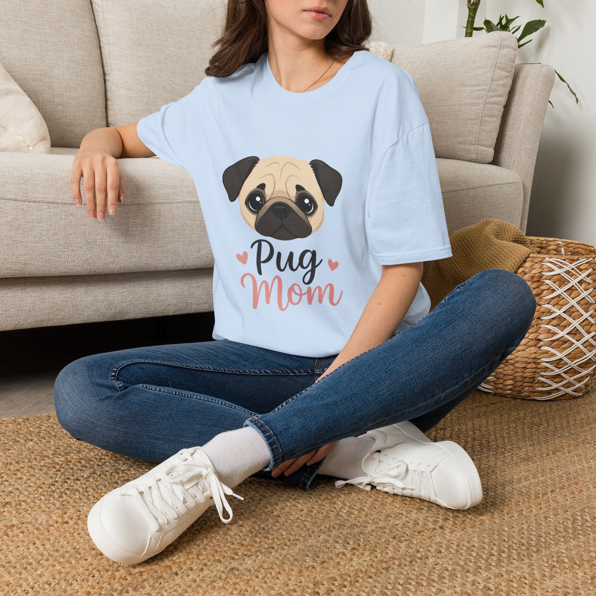 Pug Mom T-Shirt — Cute Pug Face Graphic Tee for Dog Lovers