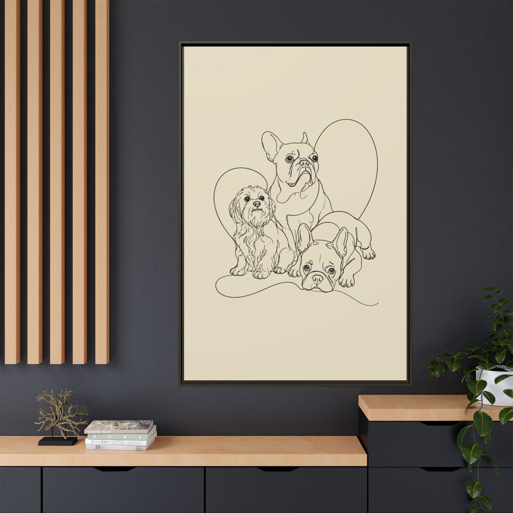 Frenchie Matte Canvas, Framed (Multi-color)