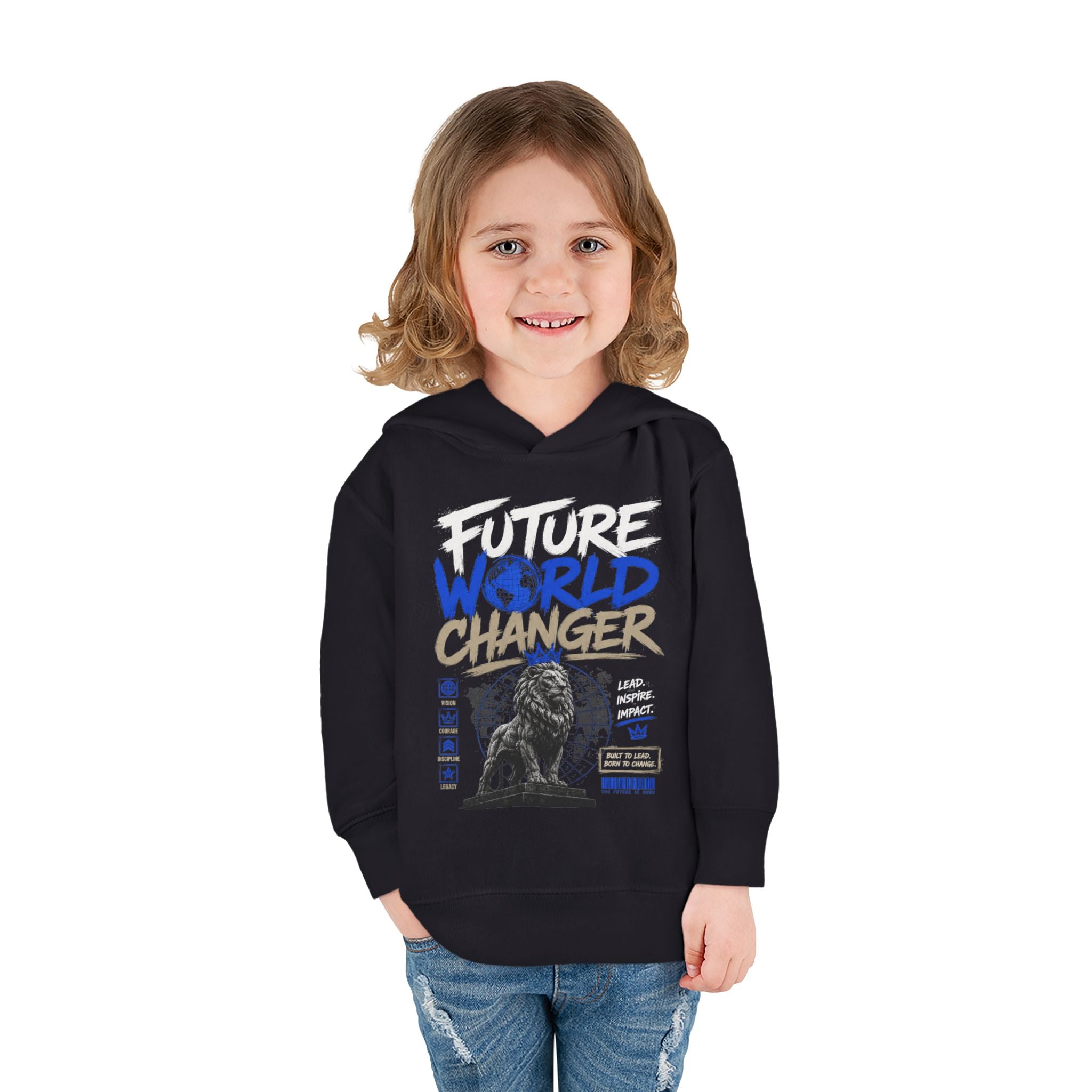 Toddler Hoodie — "Future World Changer" Lion Pullover