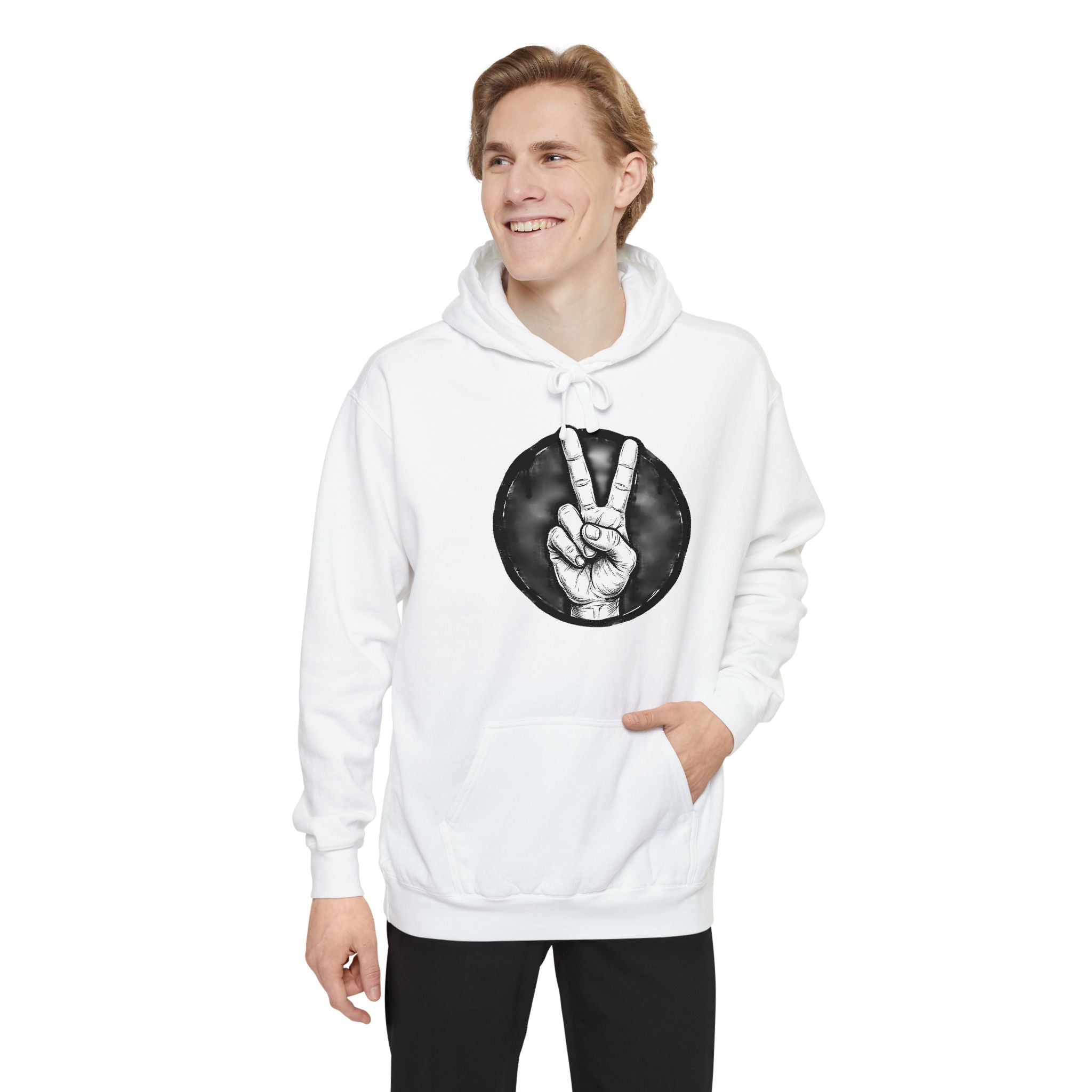 Peace Sign bulldog Hoodie "Explaining Why I Am Right"—  Graphic Pullover