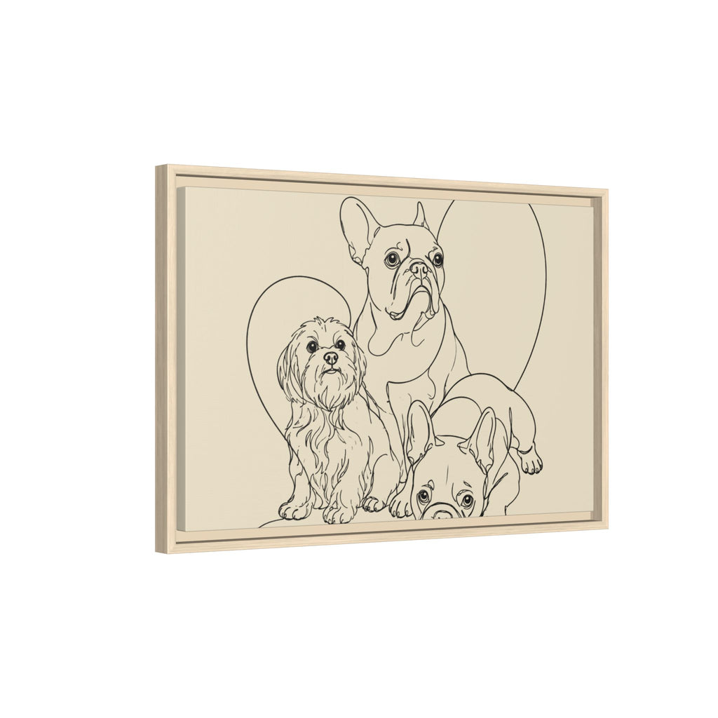 Frenchie Matte Canvas, Framed (Multi-color)