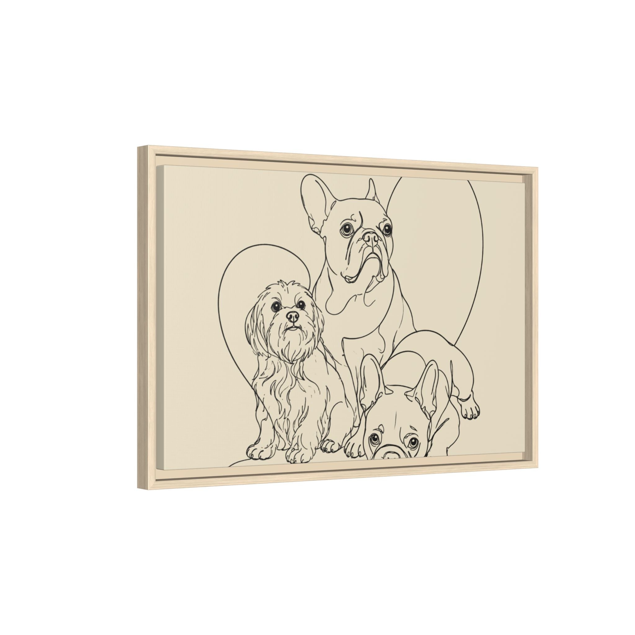 Frenchie Matte Canvas, Framed (Multi-color)