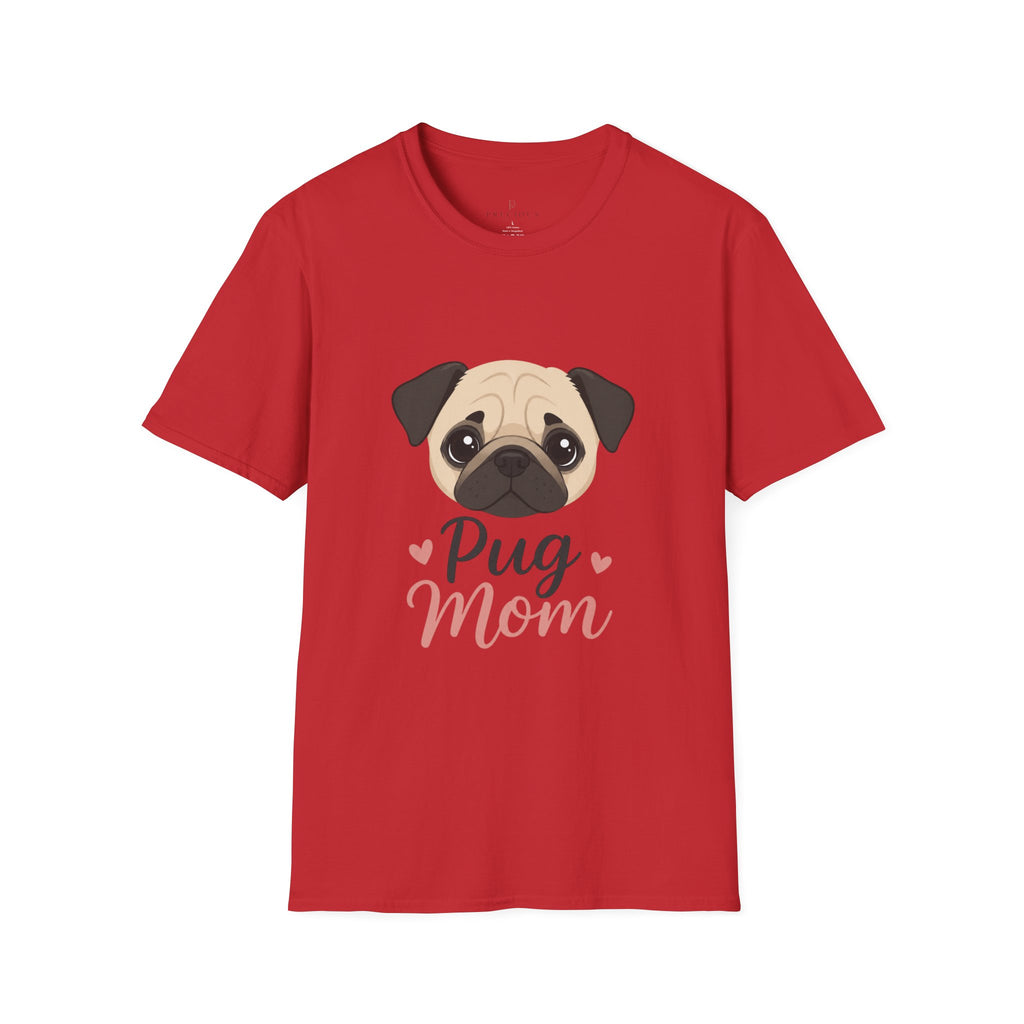 Pug Mom T-Shirt — Cute Pug Face Graphic Tee for Dog Lovers