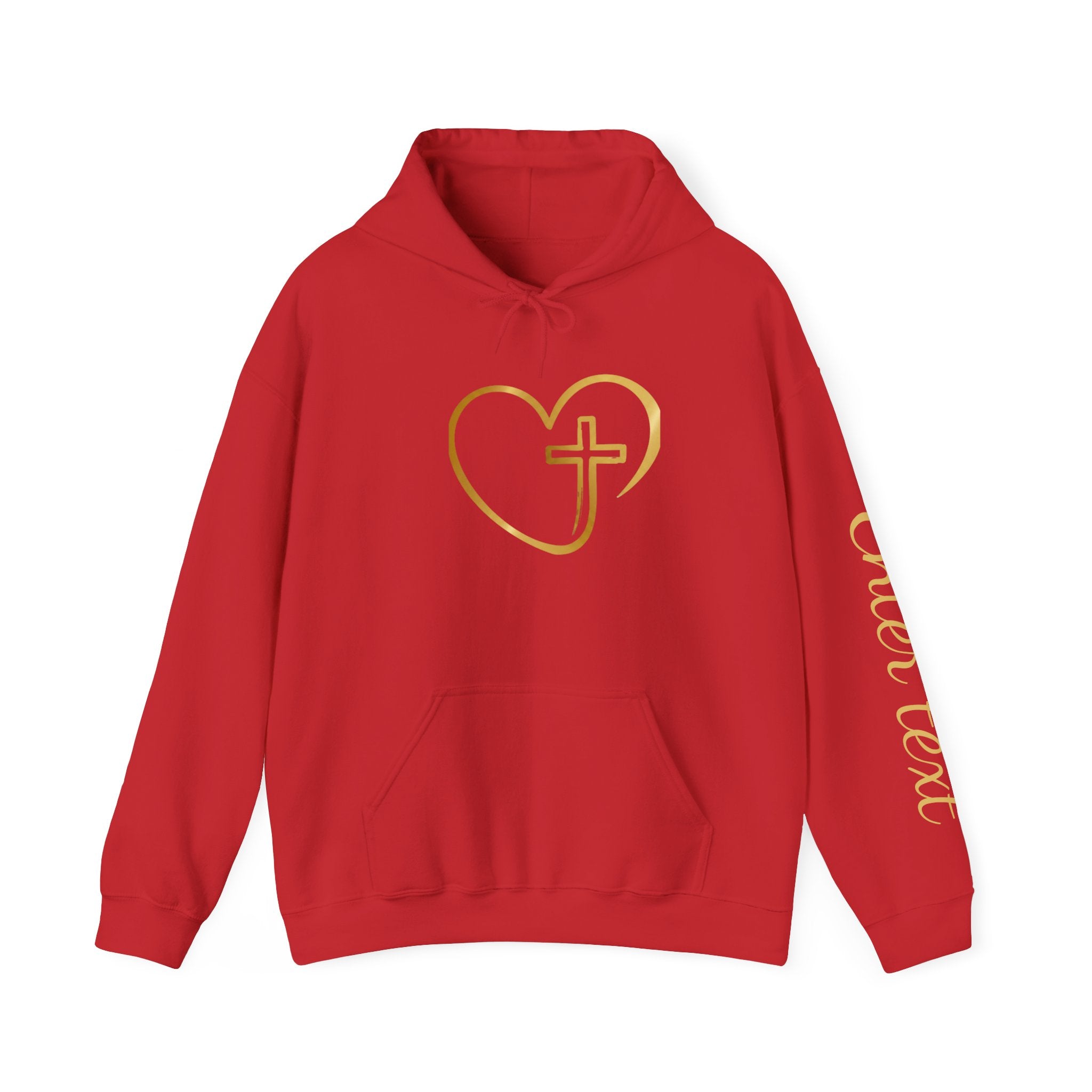 Copy of Personalized Christian Heart Hoodie — Gold Cross Heart Religious Pullover