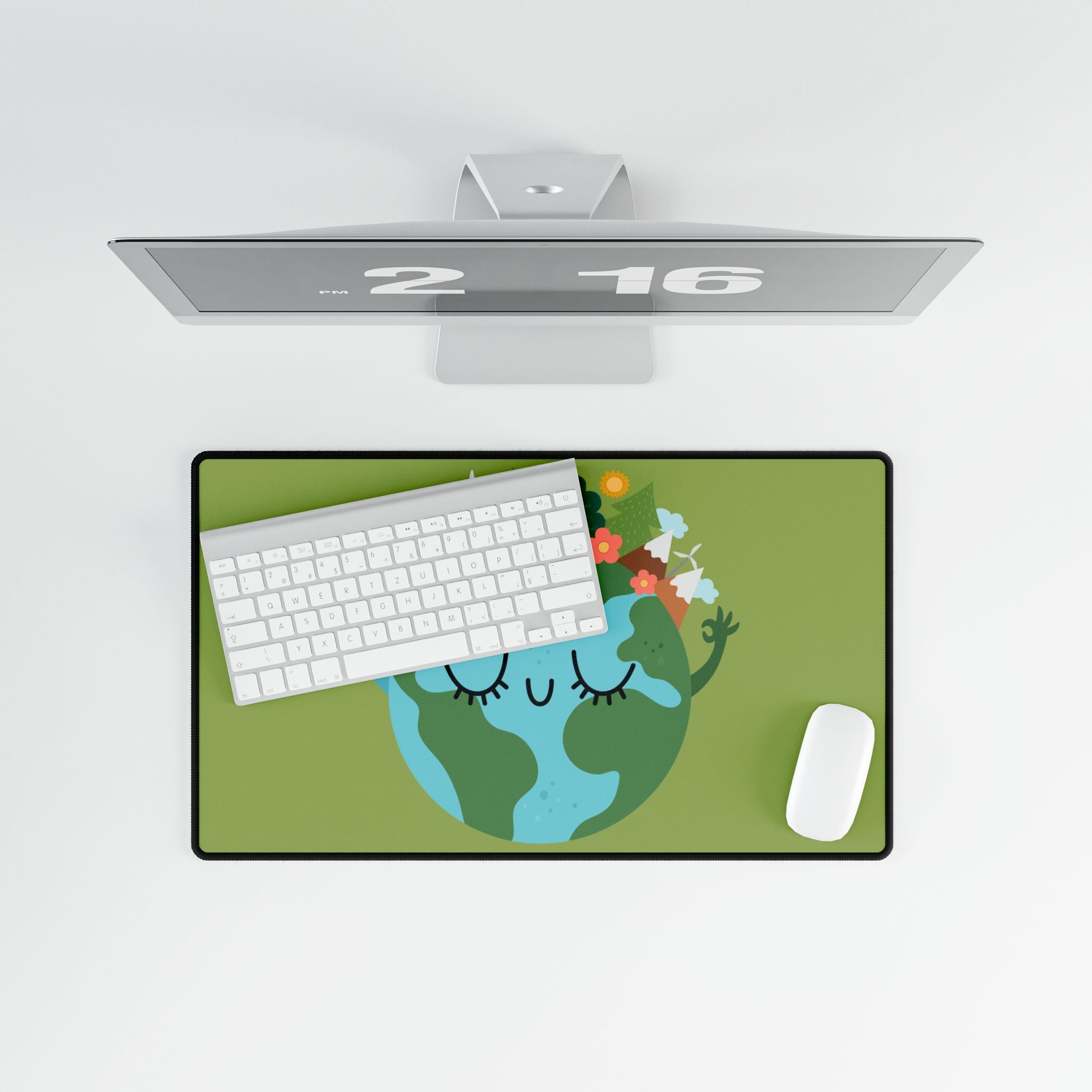 Earth Hug Desk Mat — Cute Eco-Friendly Mouse Pad for Office & Home