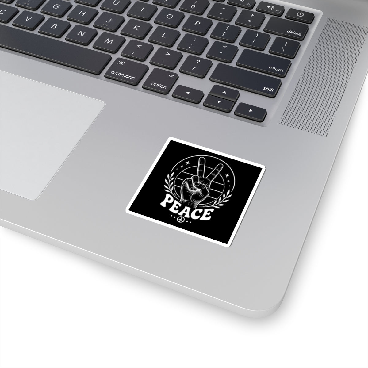 Peace Hand Kiss-Cut Sticker — Retro Victory Sign Sticker for Laptops & Journals