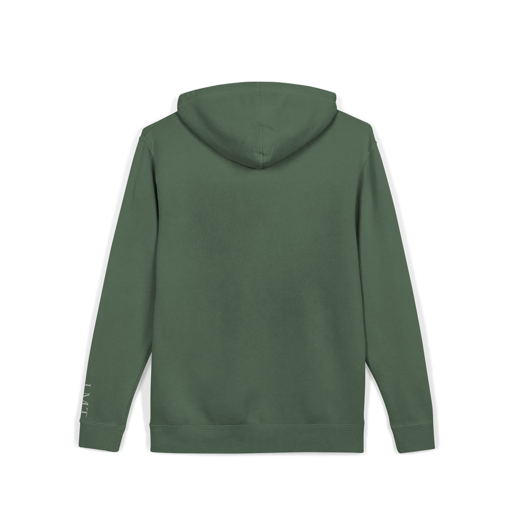 Personalized "Expresso Yourself" Sleeve Pigment-Dyed Hoodie with Coffee Crest Logo — Vintage Cozy Streetwear
