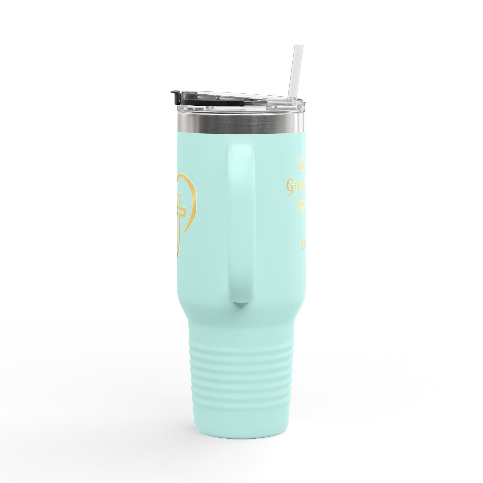 Personalized Christian Heart Cross 40oz Insulated Travel Mug
