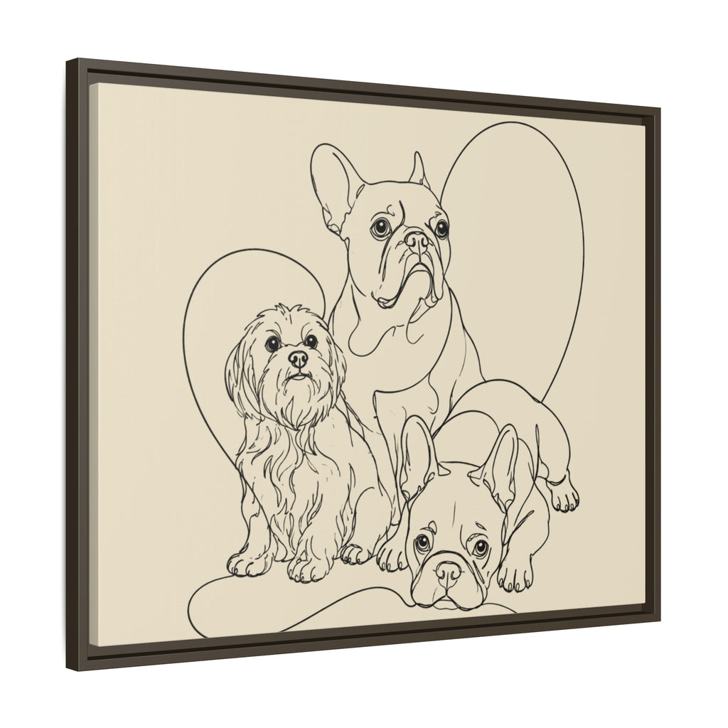 Frenchie Matte Canvas, Framed (Multi-color)