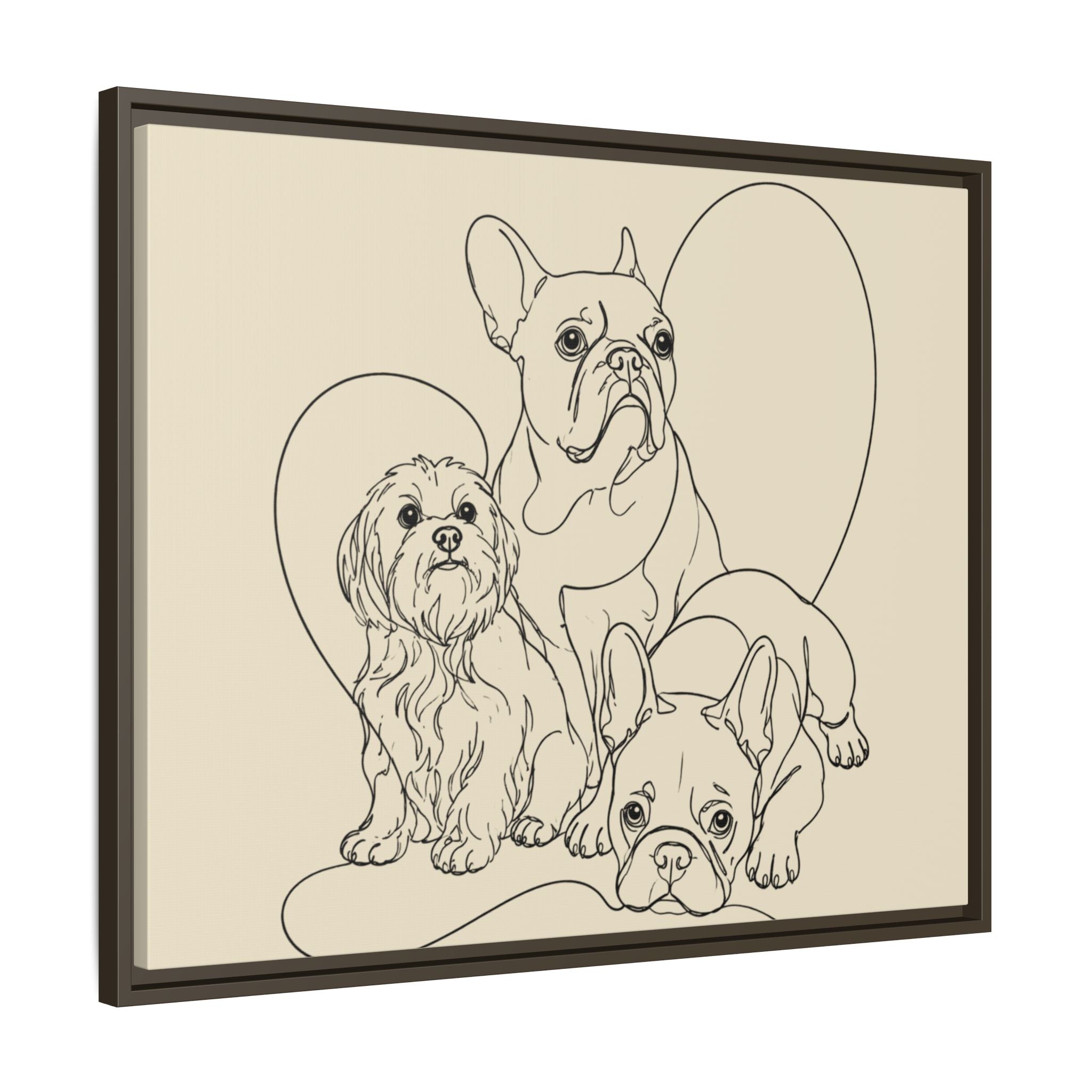 Frenchie Matte Canvas, Framed (Multi-color)