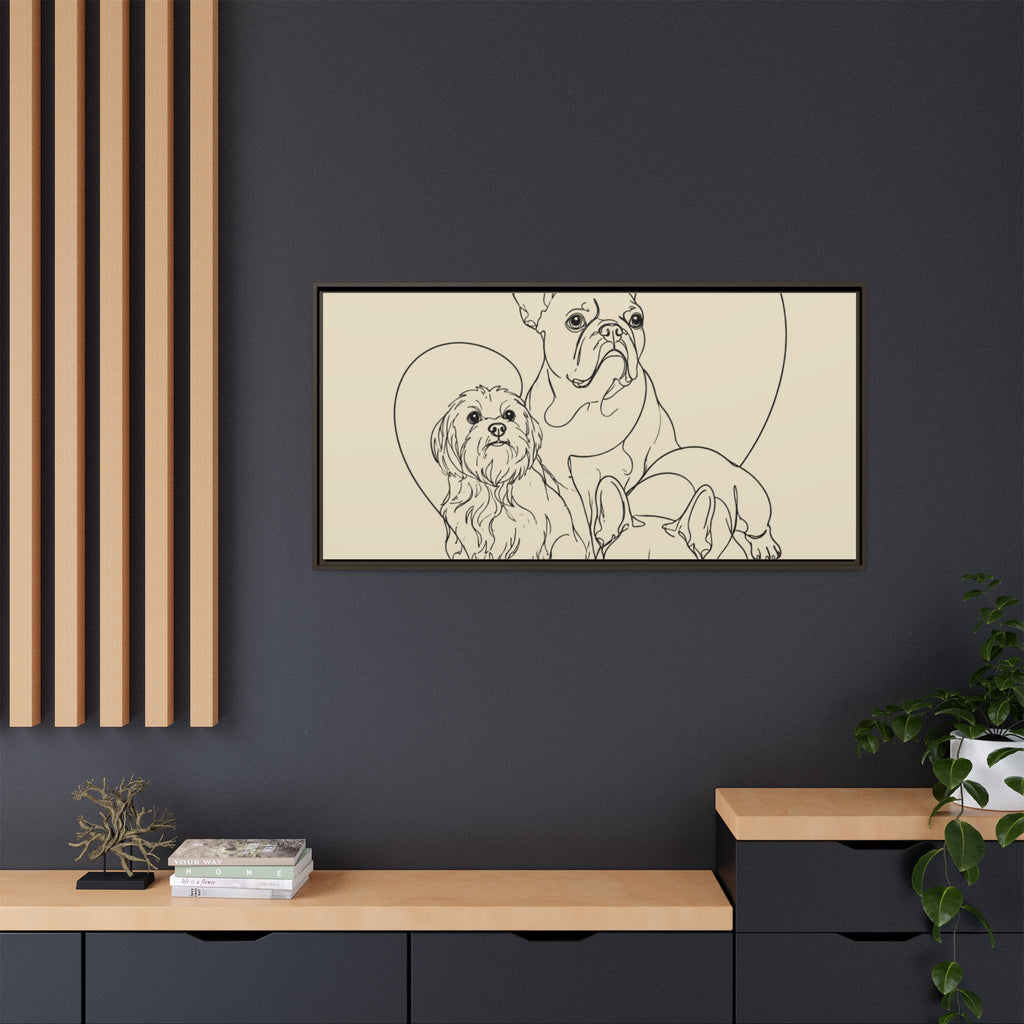Frenchie Matte Canvas, Framed (Multi-color)