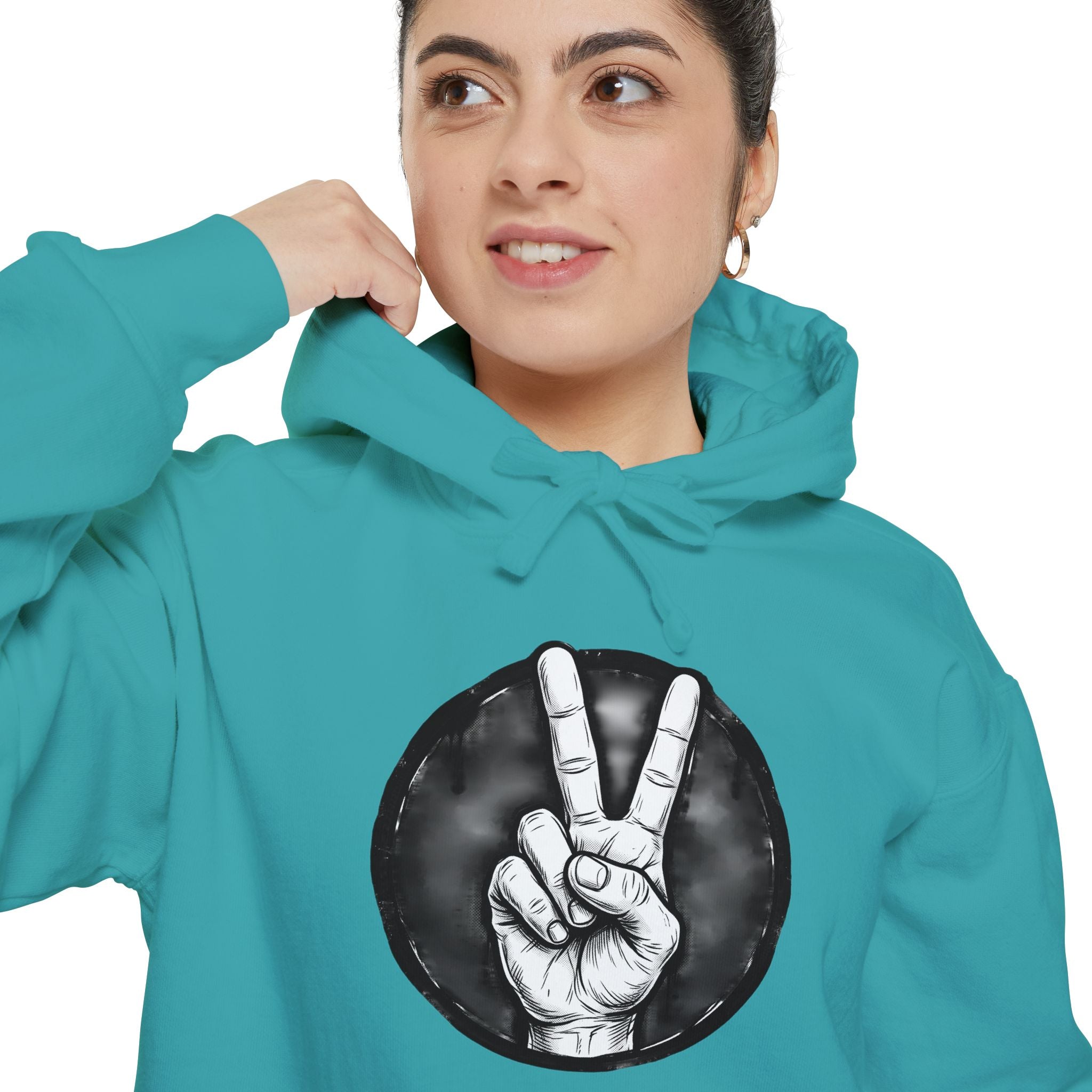 Peace Sign bulldog Hoodie "Explaining Why I Am Right"—  Graphic Pullover