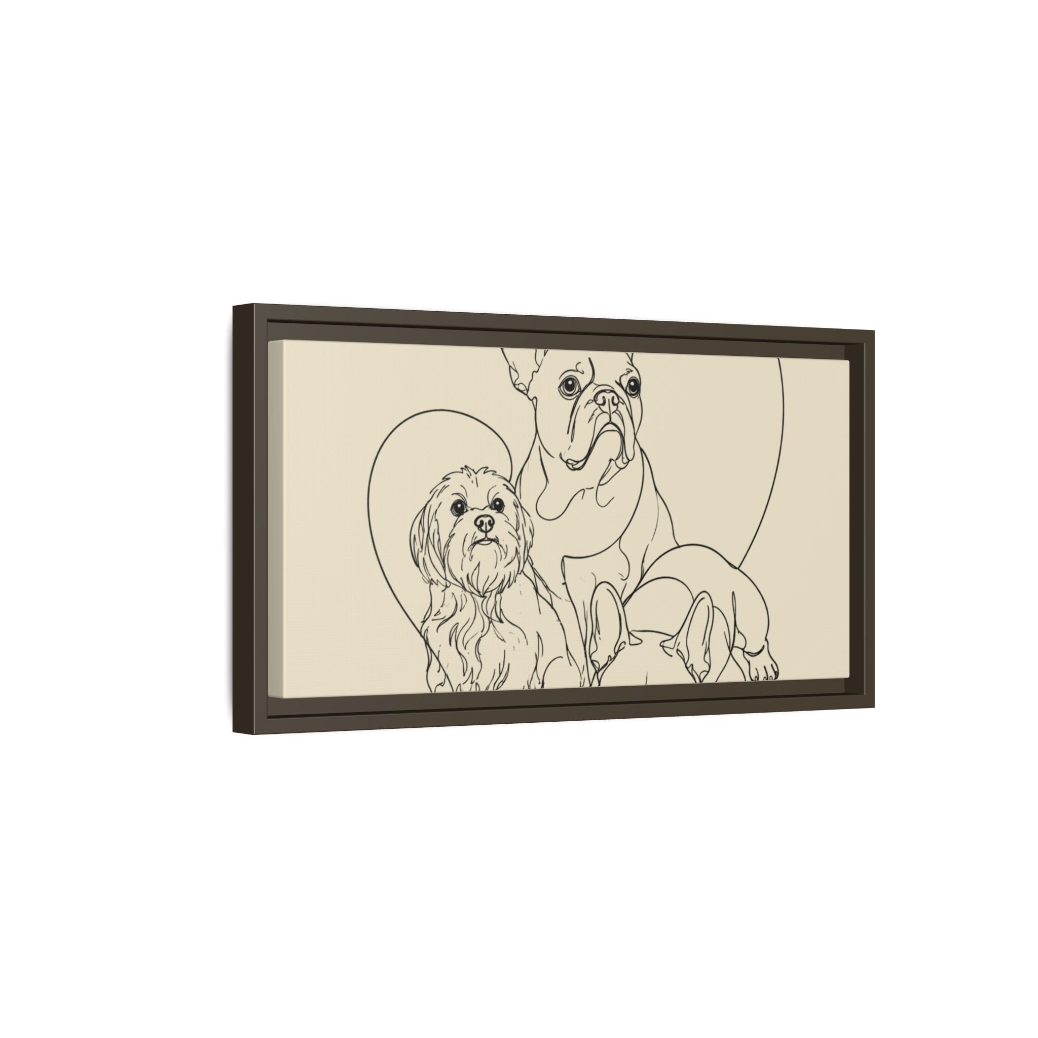 Frenchie Matte Canvas, Framed (Multi-color)