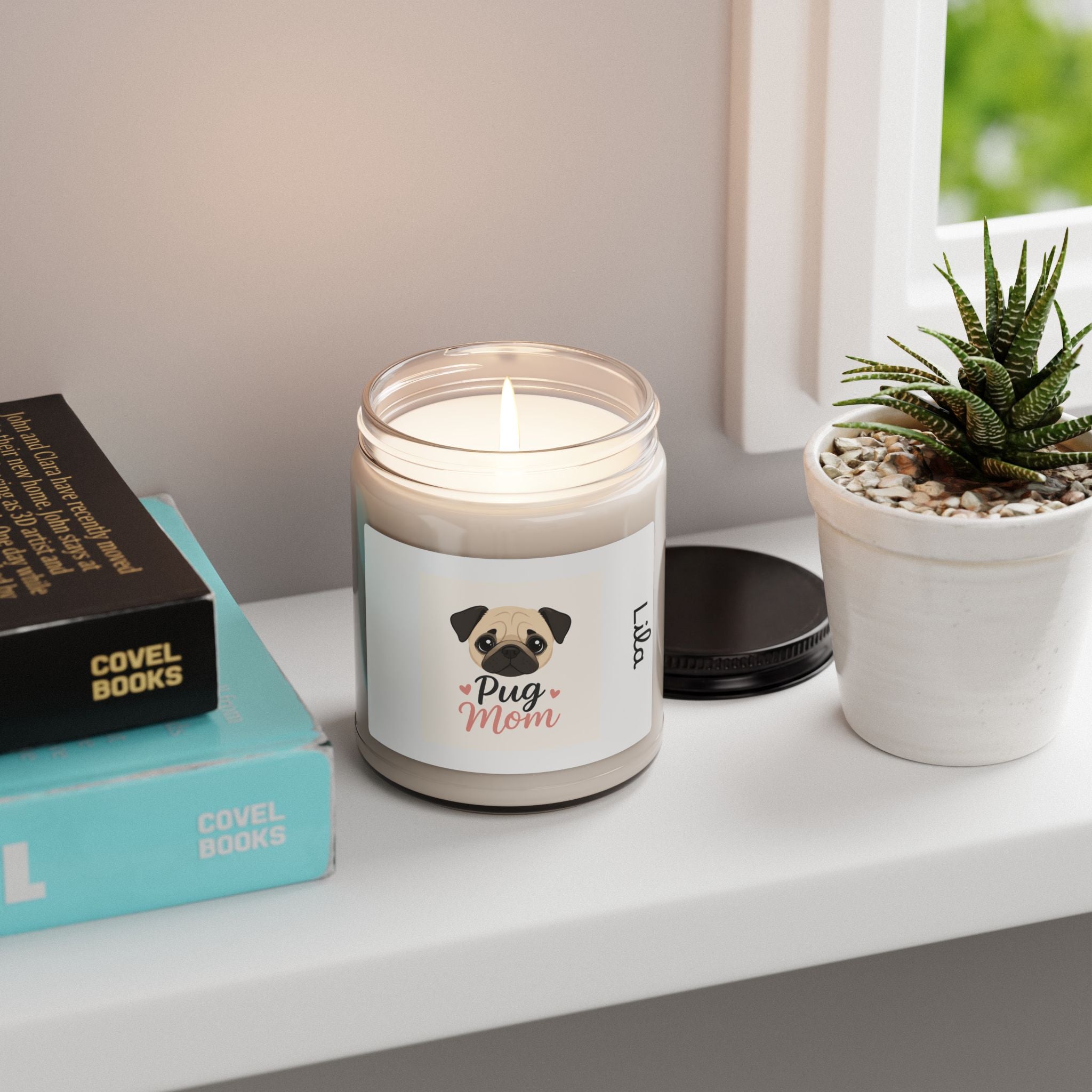 Pug Mom Scented Soy Candle — 9oz Gift for Pug Lovers