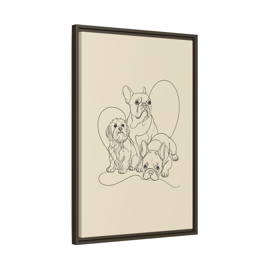 Frenchie Matte Canvas, Framed (Multi-color)