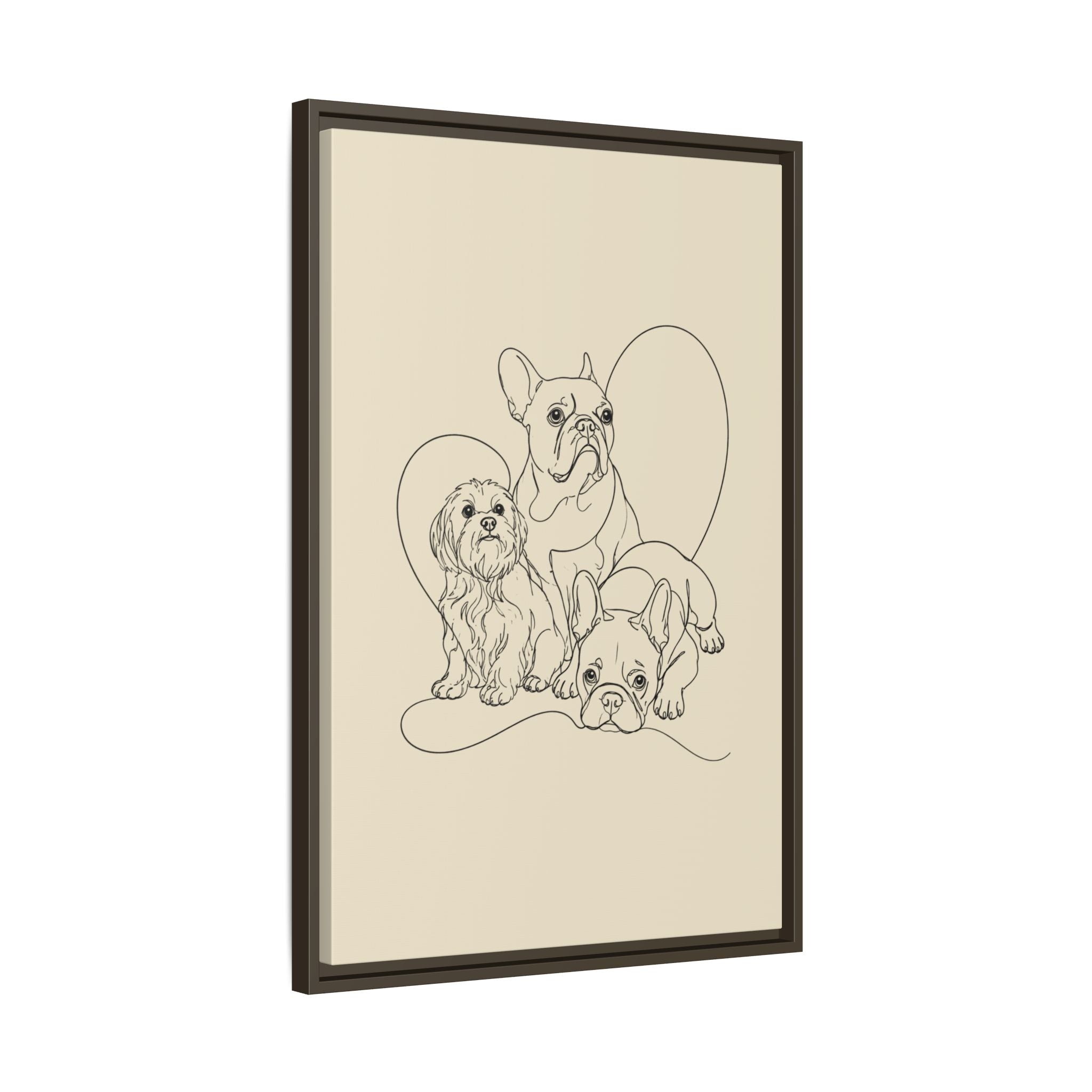 Frenchie Matte Canvas, Framed (Multi-color)