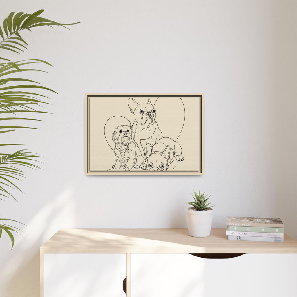 Frenchie Matte Canvas, Framed (Multi-color)