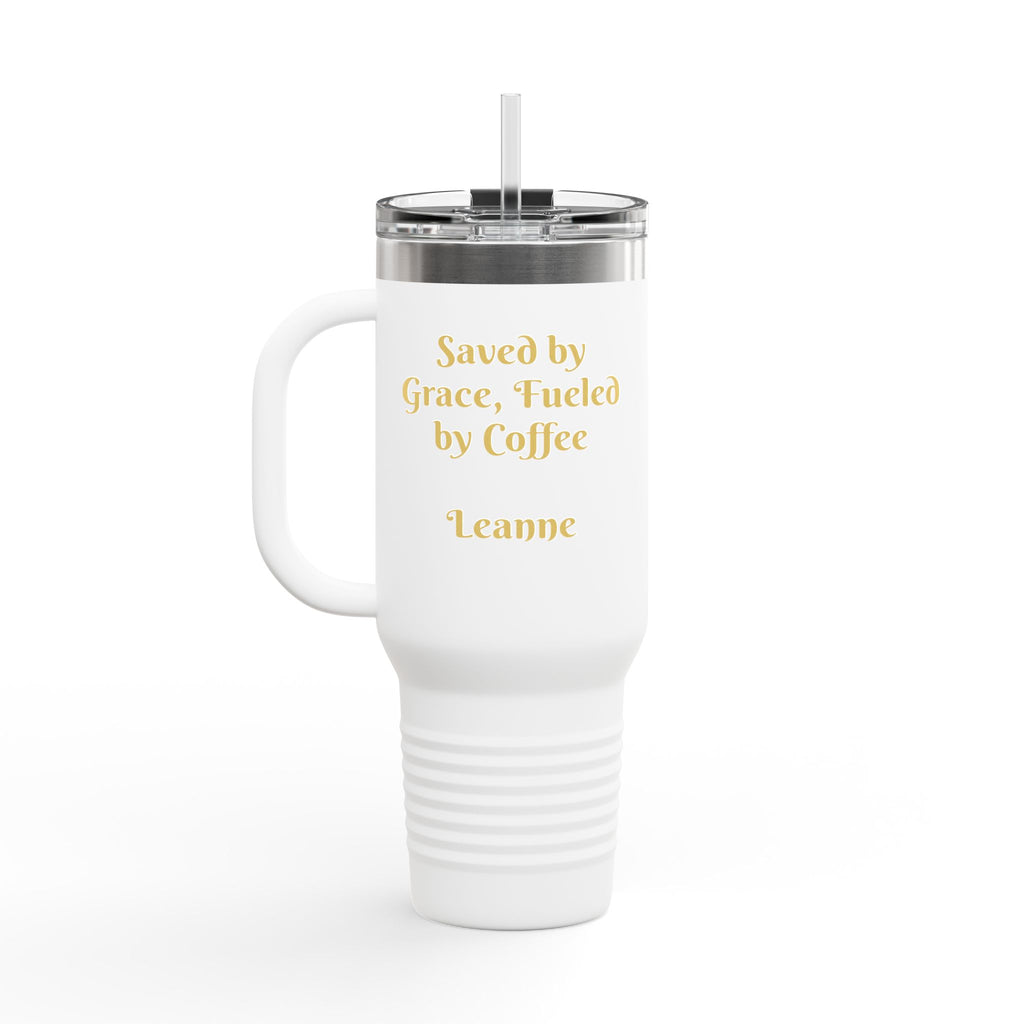 Personalized Christian Heart Cross 40oz Insulated Travel Mug