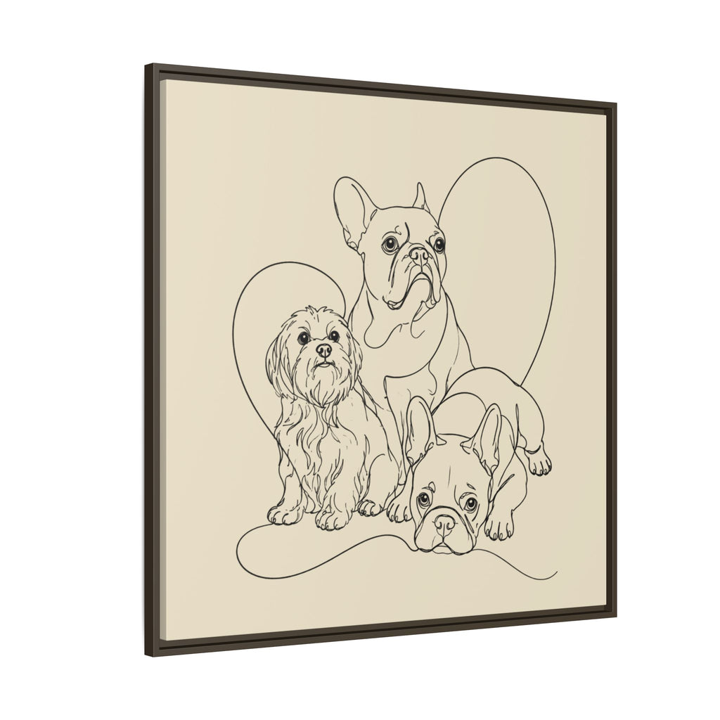 Frenchie Matte Canvas, Framed (Multi-color)