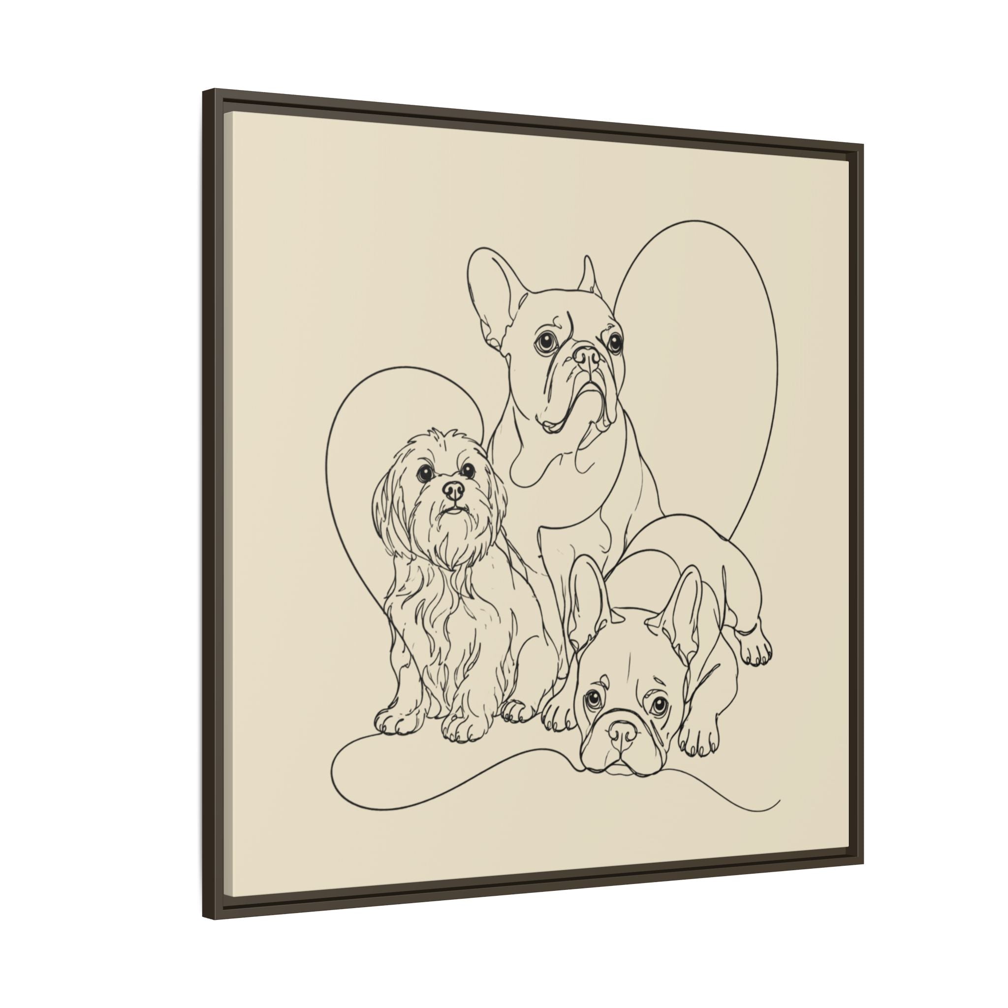 Frenchie Matte Canvas, Framed (Multi-color)