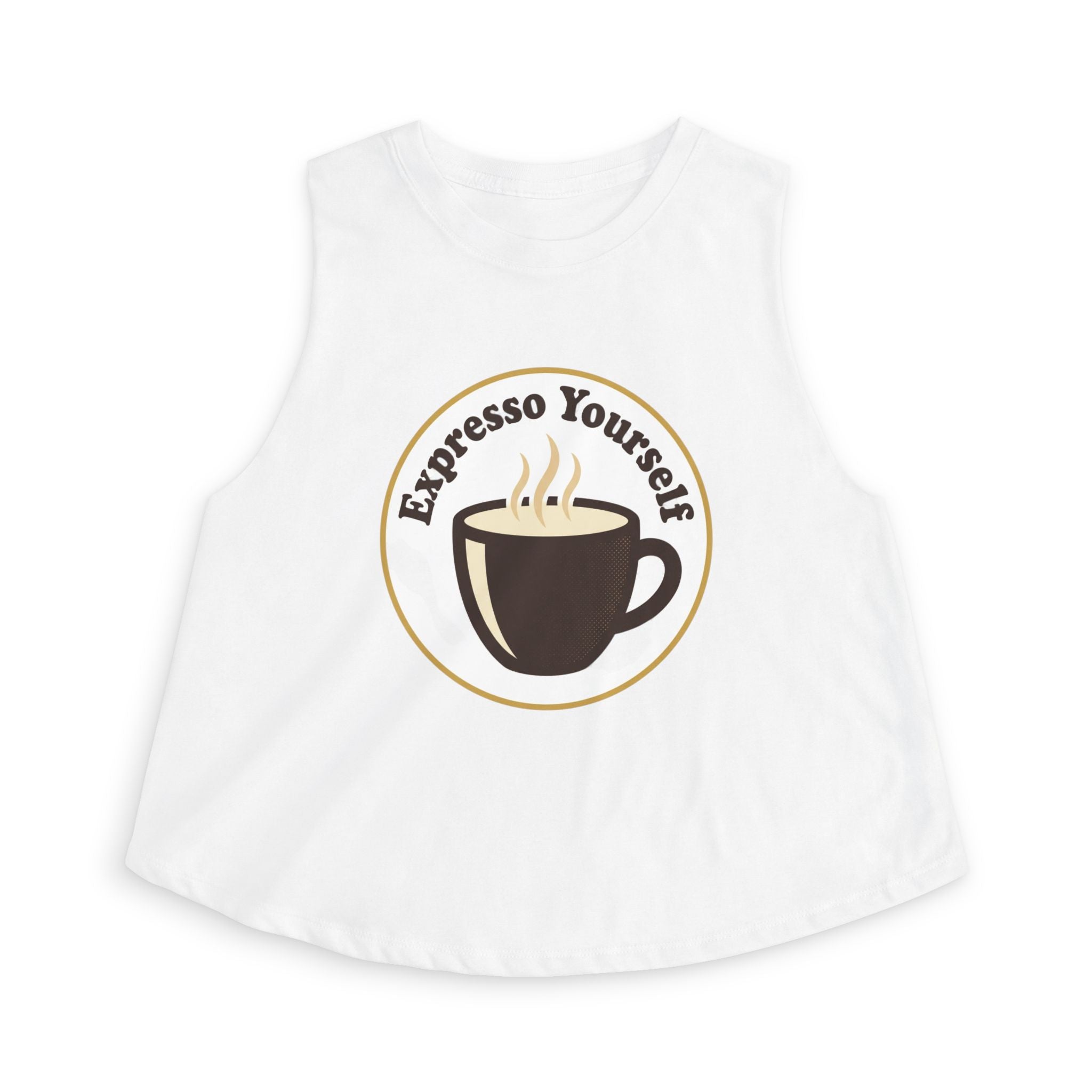 Espresso Yourself Crop Top — Cute Coffee Graphic Women's Tank
