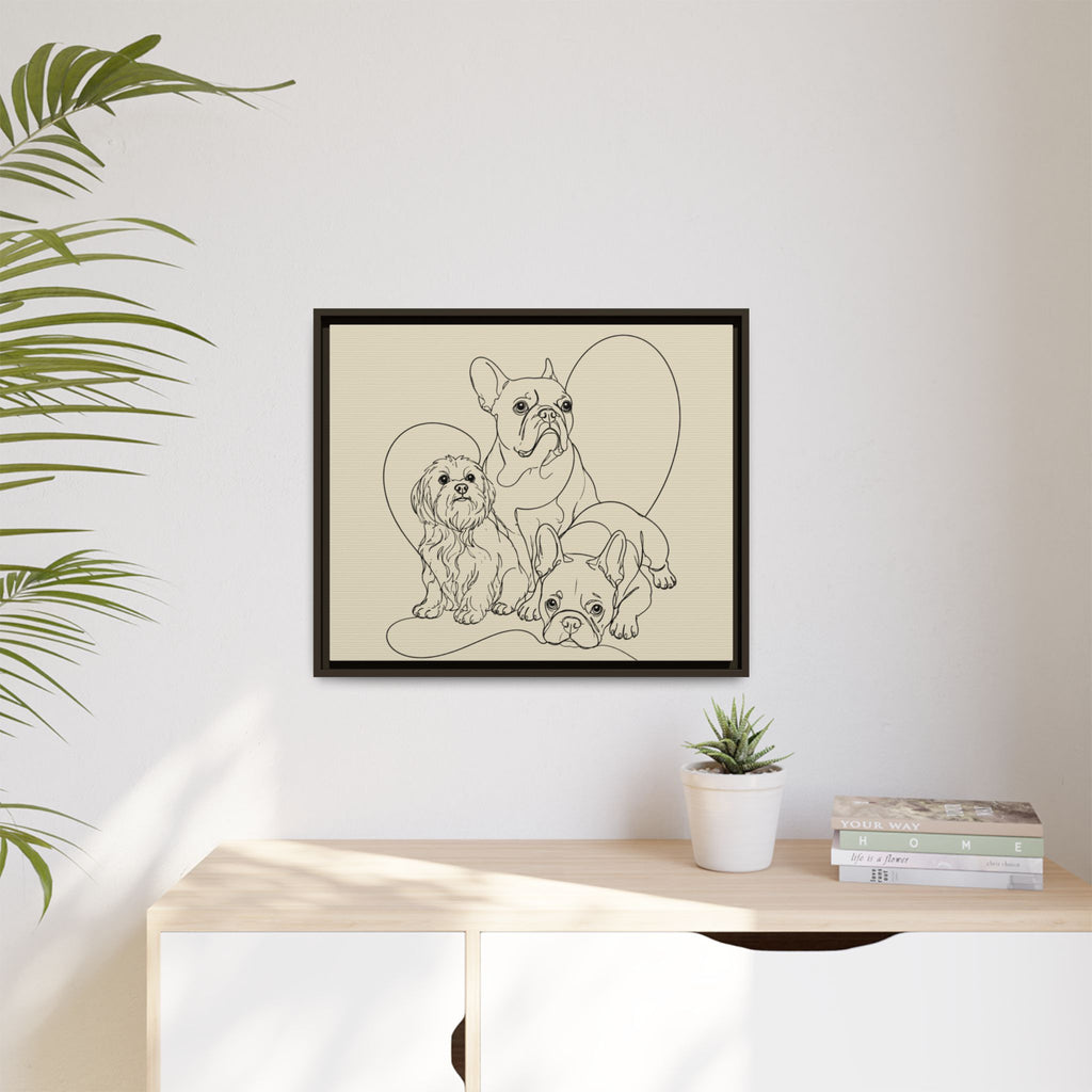 Frenchie Matte Canvas, Framed (Multi-color)