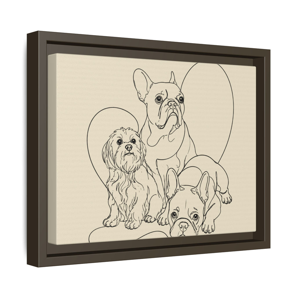 Frenchie Matte Canvas, Framed (Multi-color)