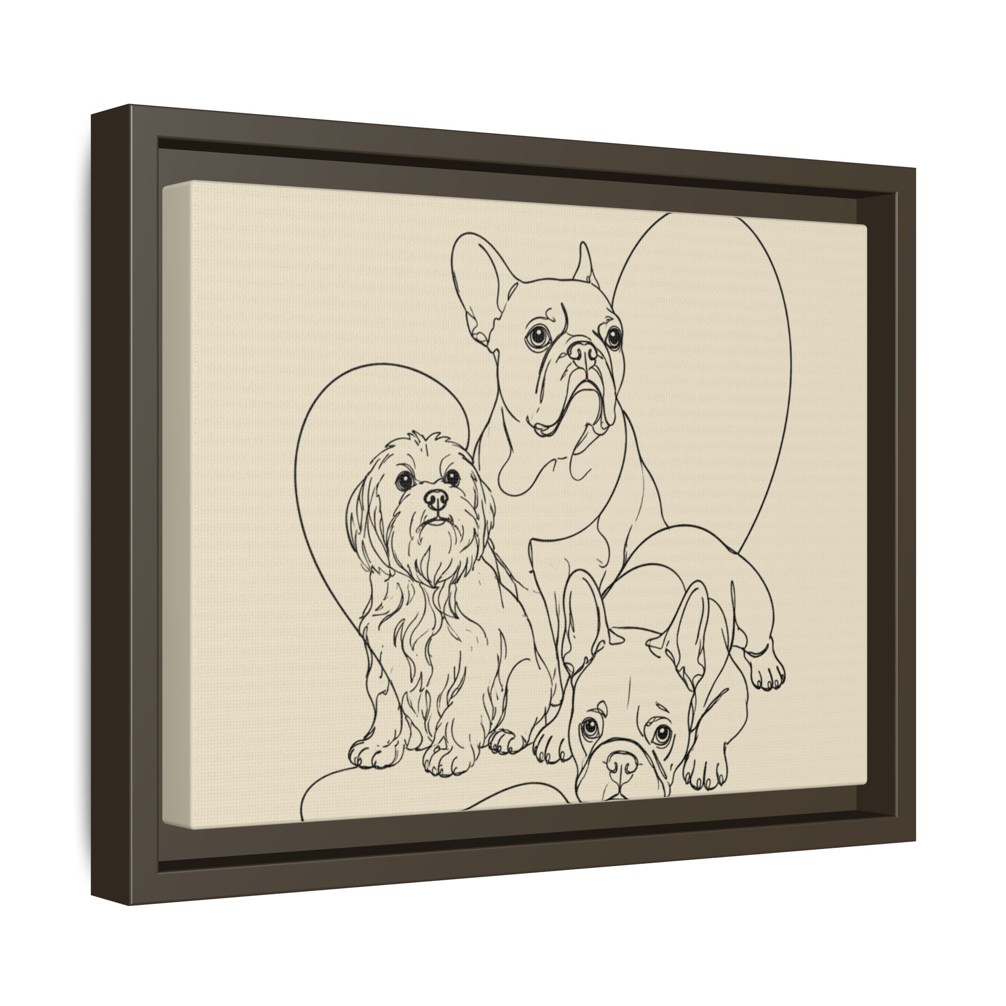 Frenchie Matte Canvas, Framed (Multi-color)