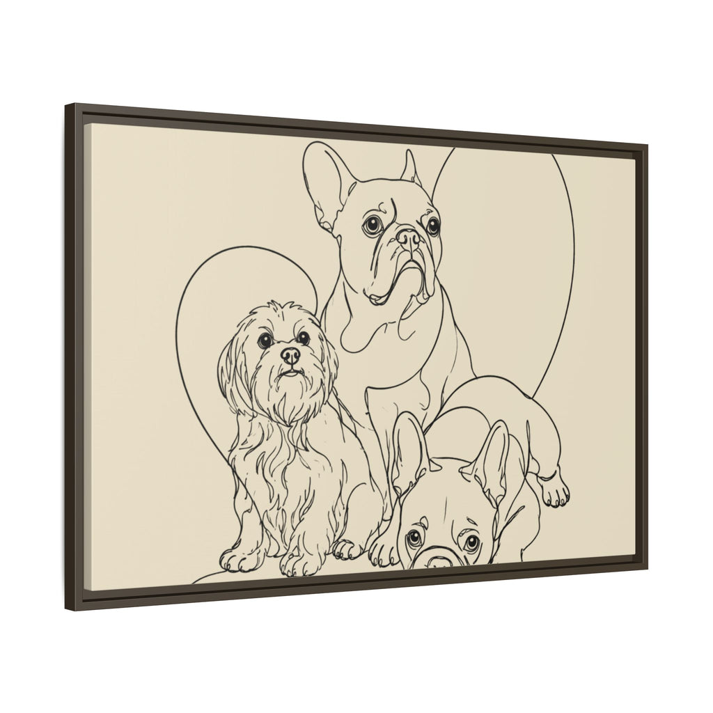 Frenchie Matte Canvas, Framed (Multi-color)