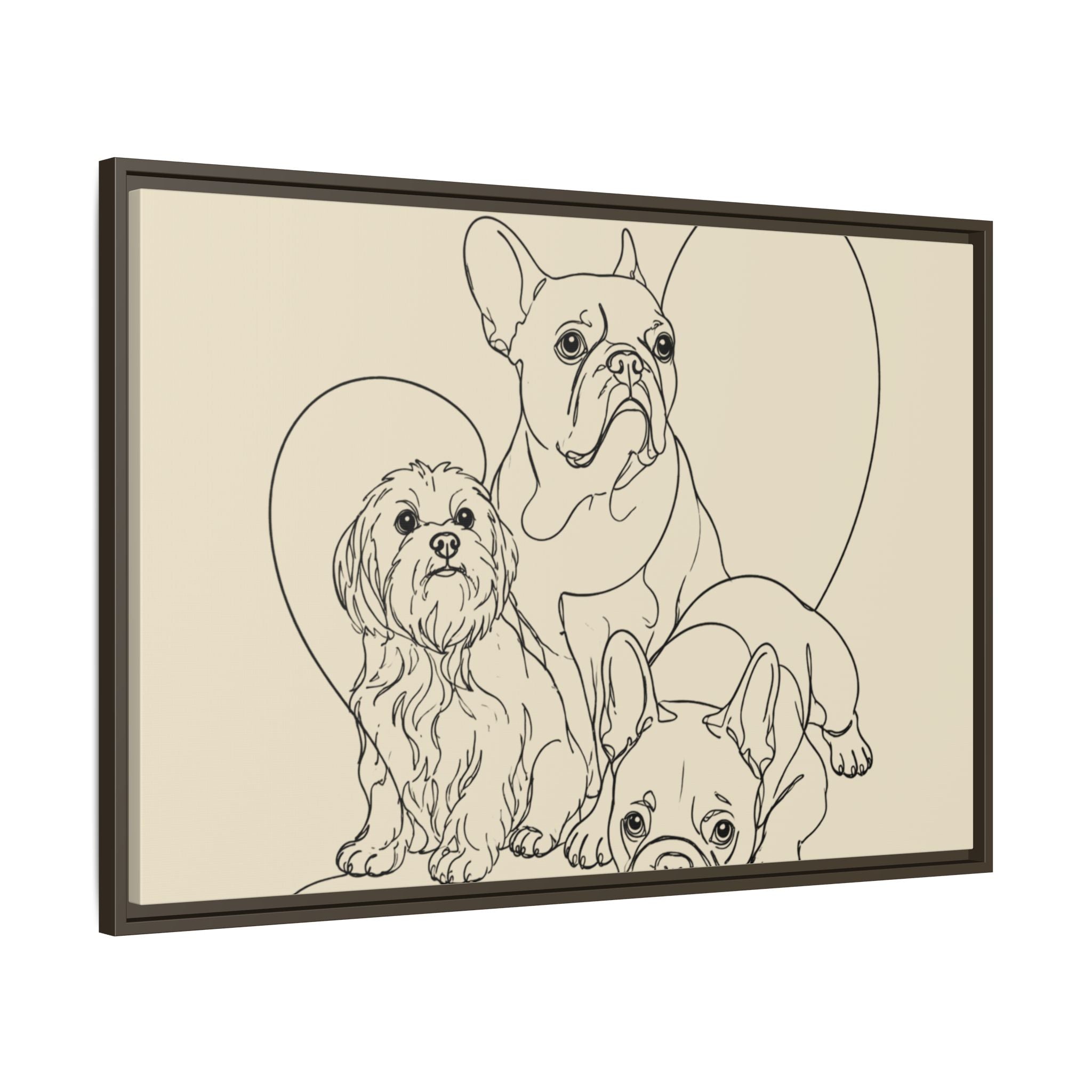 Frenchie Matte Canvas, Framed (Multi-color)