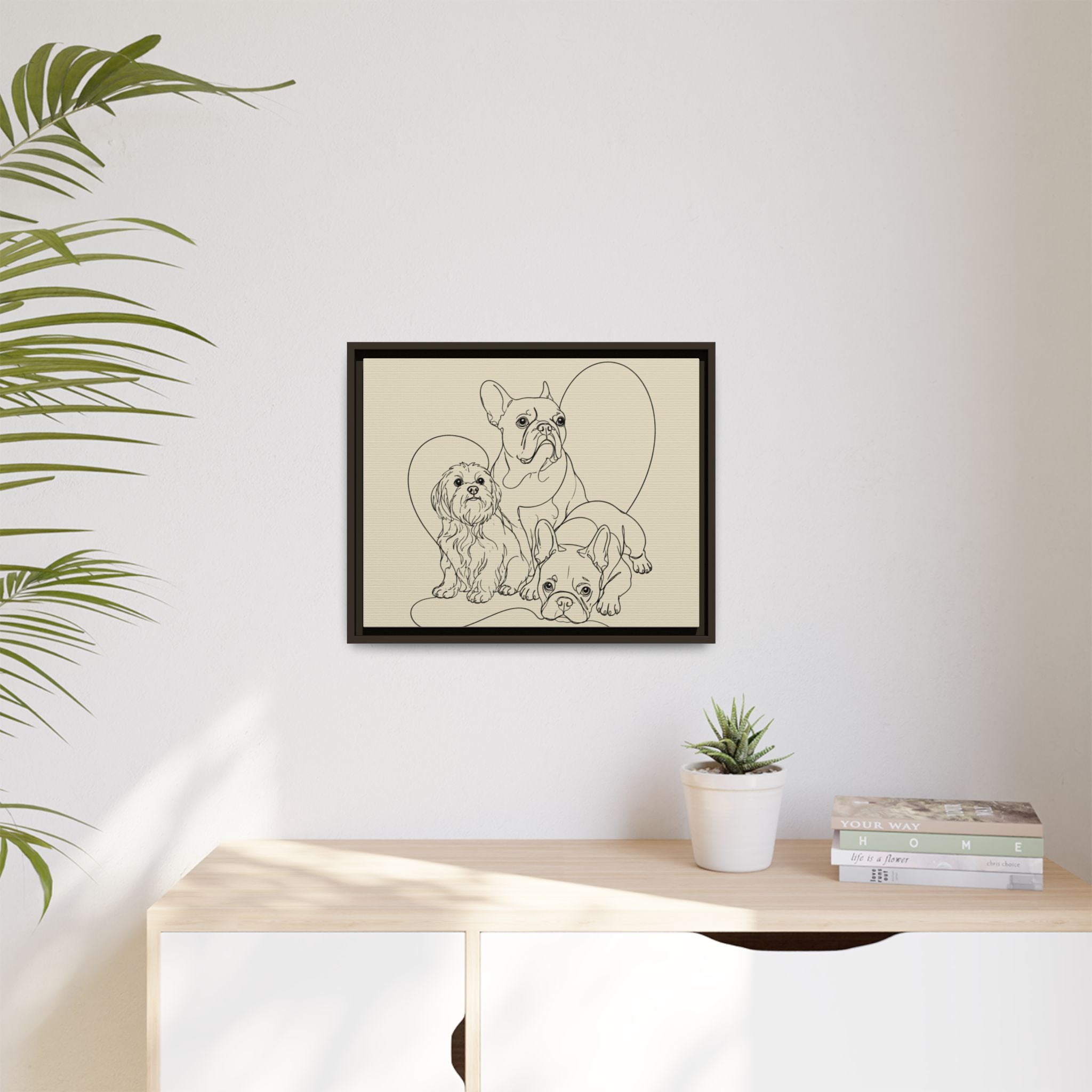 Frenchie Matte Canvas, Framed (Multi-color)
