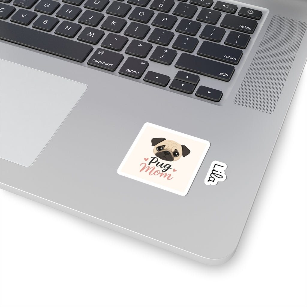 Pug Mom Kiss-Cut Sticker