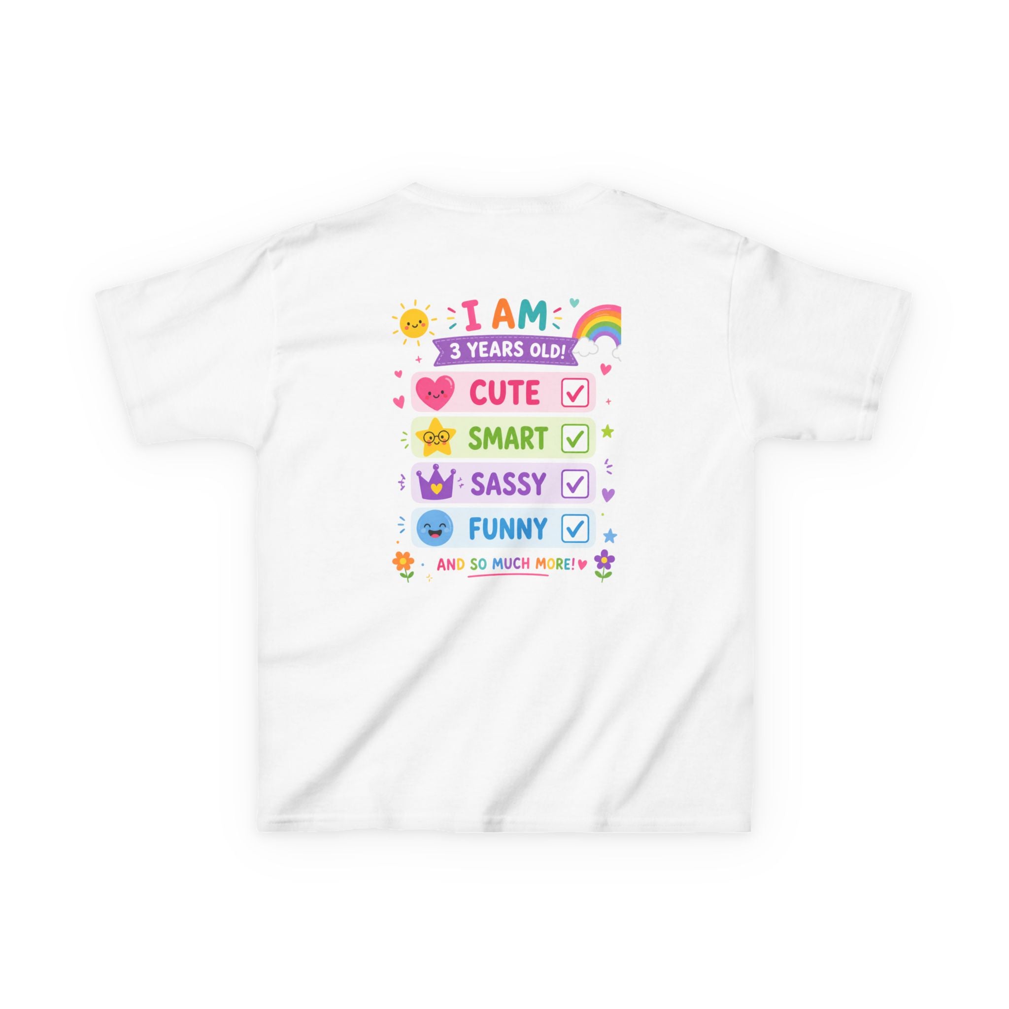3rd Birthday Kids Tee — "Three-nager" Personalized Name Shirt (I Am 3 Years Old: Cute, Smart, Sassy, Funny)