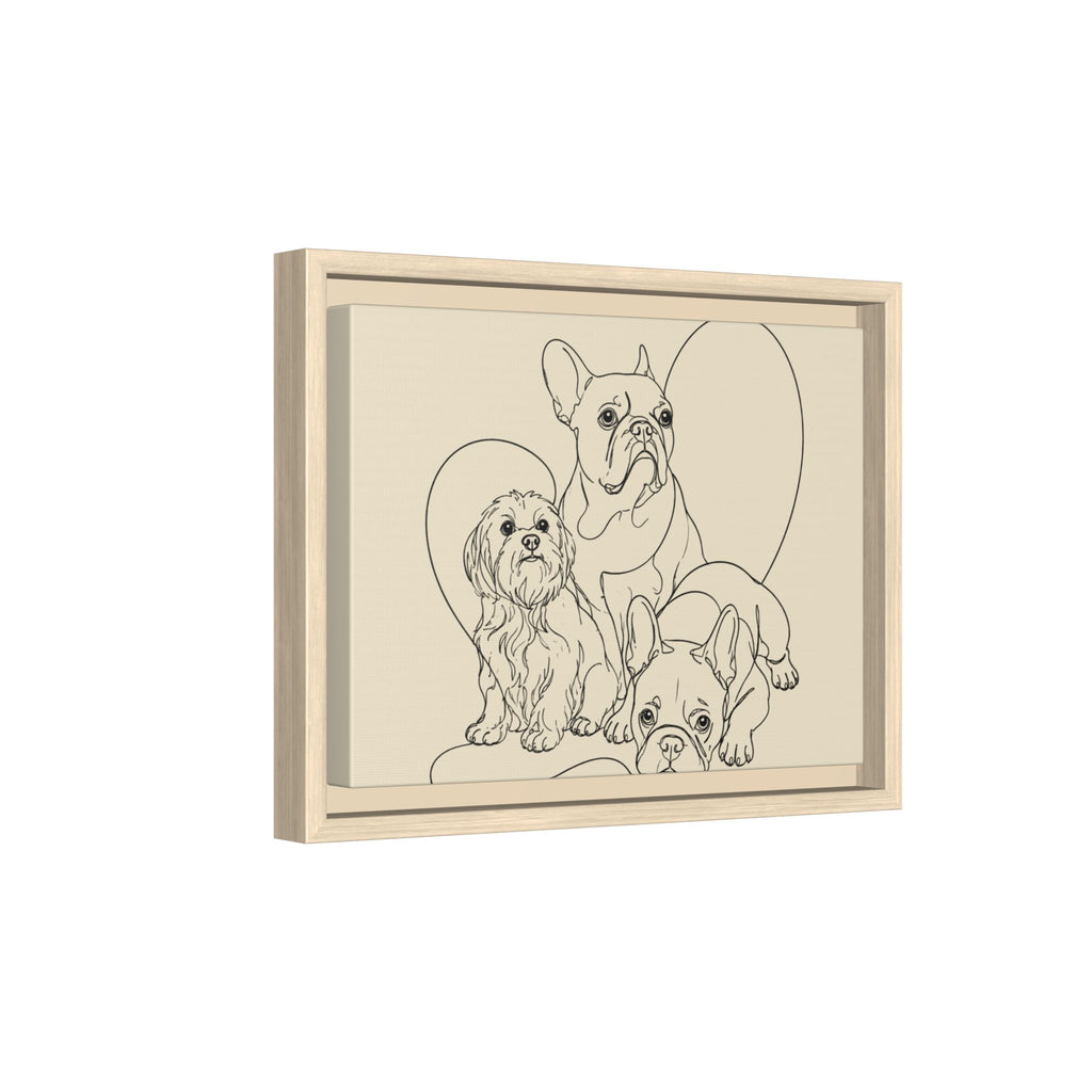 Frenchie Matte Canvas, Framed (Multi-color)