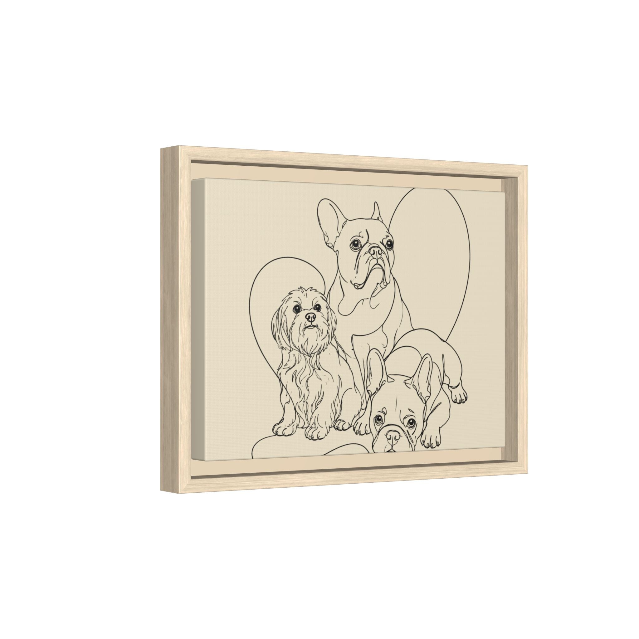Frenchie Matte Canvas, Framed (Multi-color)