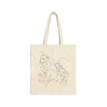 Custom Tote Bag — Minimal Line Art Dog & Child Illustration Cotton Canvas Tote
