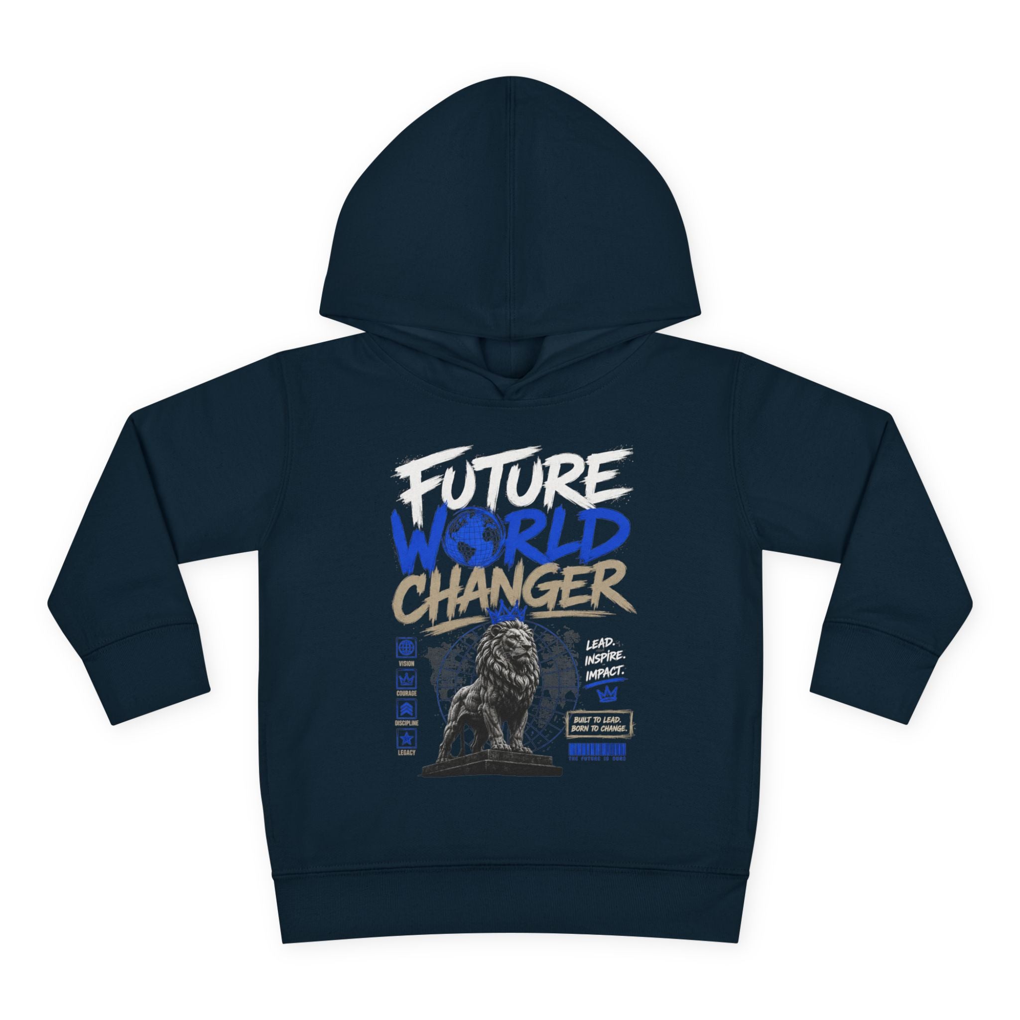 Toddler Hoodie — "Future World Changer" Lion Pullover