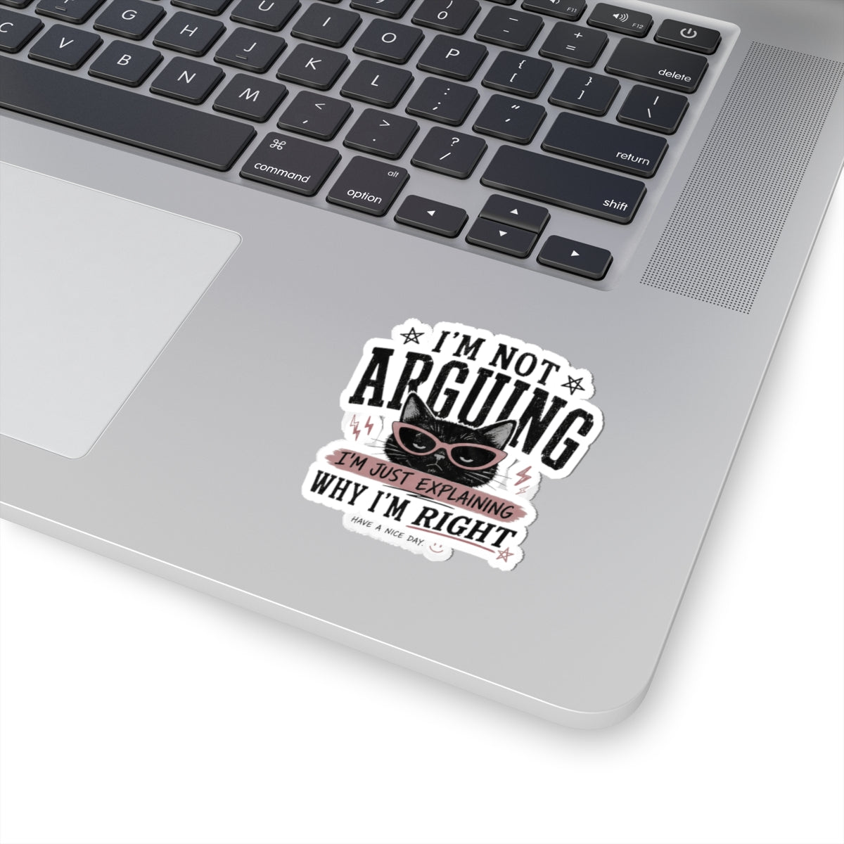 I'm Not Arguing Cat Sticker — Funny Sassy Laptop Decal ("I'm Just Explaining Why I'm Right")