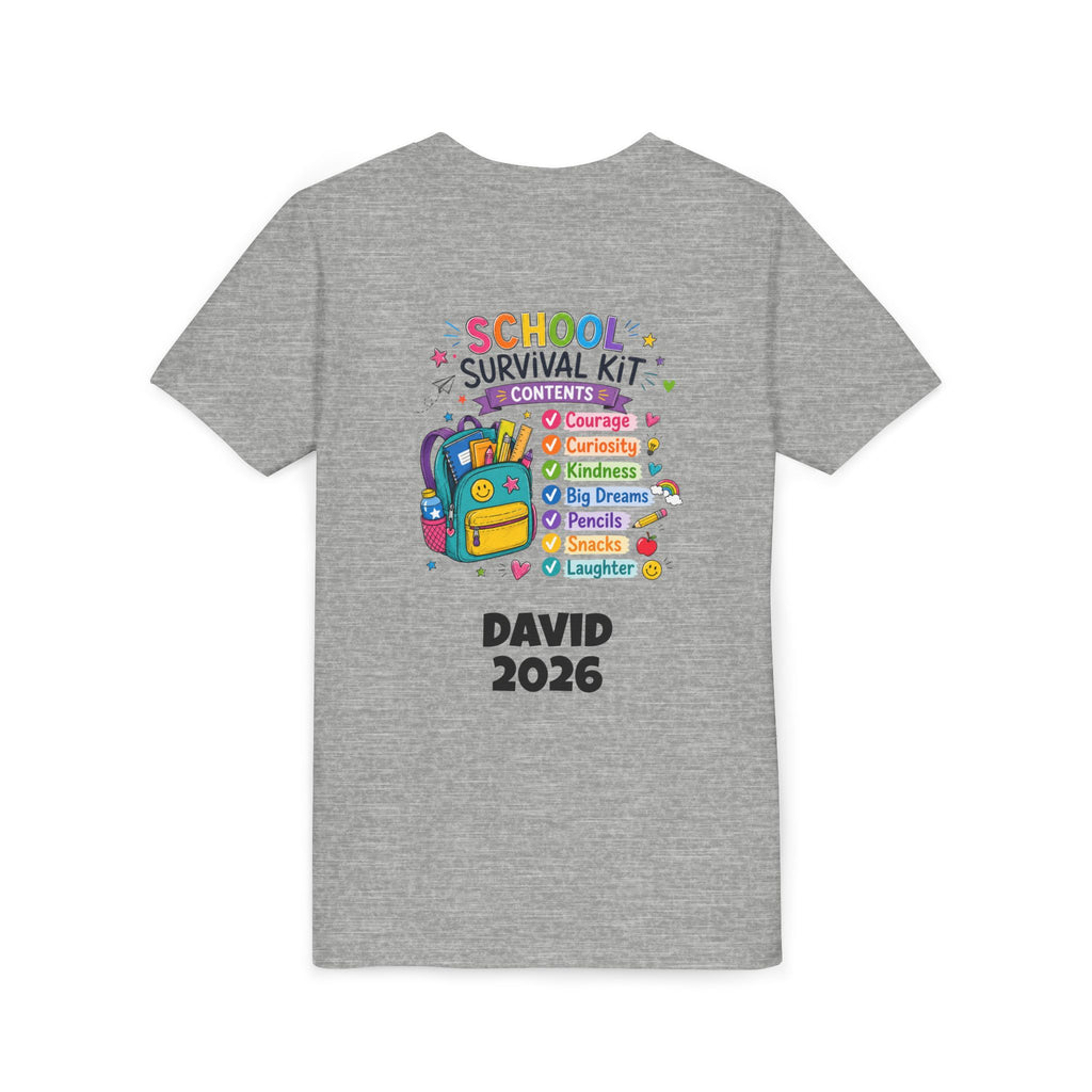 First Day of School Personalized Youth Tee — "Let's Make It Awesome!" Backname Personalizable (David 2026)