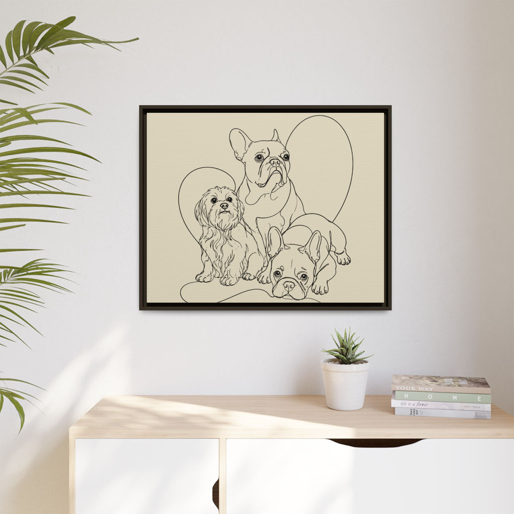 Frenchie Matte Canvas, Framed (Multi-color)