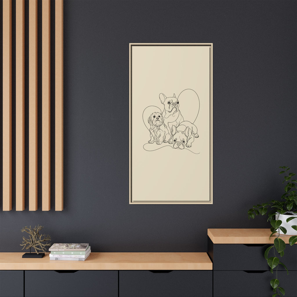 Frenchie Matte Canvas, Framed (Multi-color)